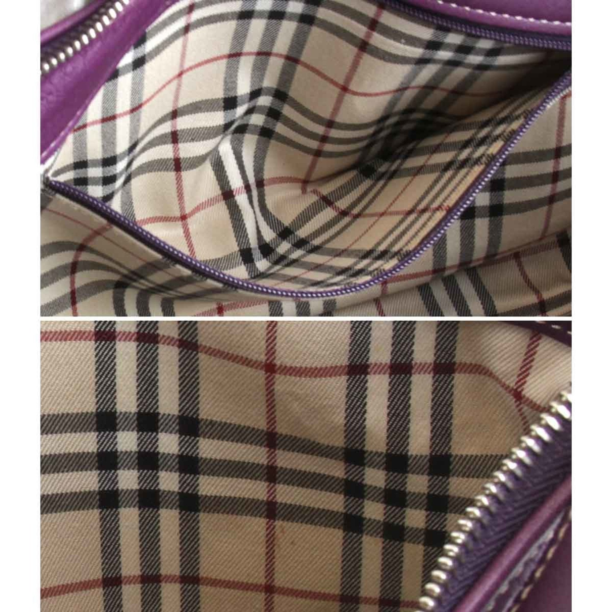 Burberry Purple Leather Shoulder Bag (Pre-Owned)