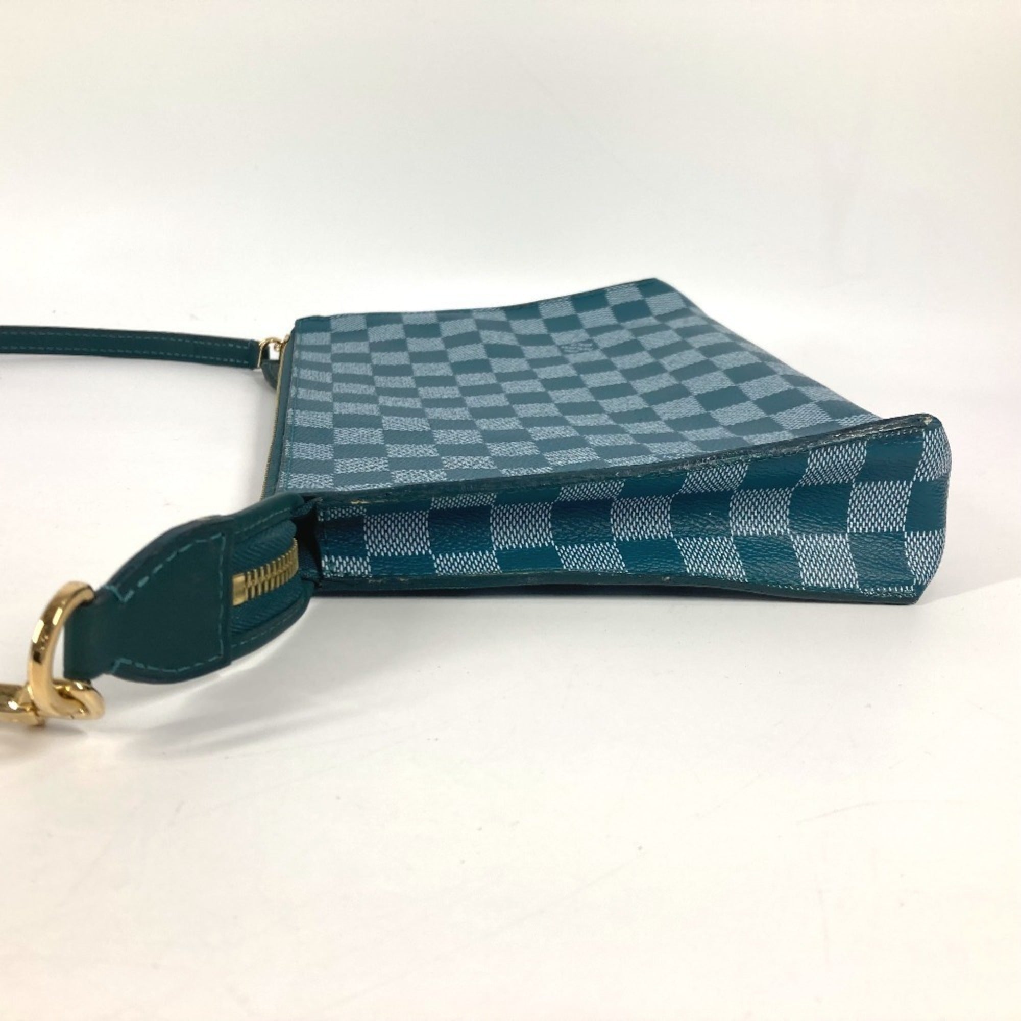 Louis Vuitton Cyan Green Pvc Leather Clutch Bag Shoulder Bag (Pre-Owned)