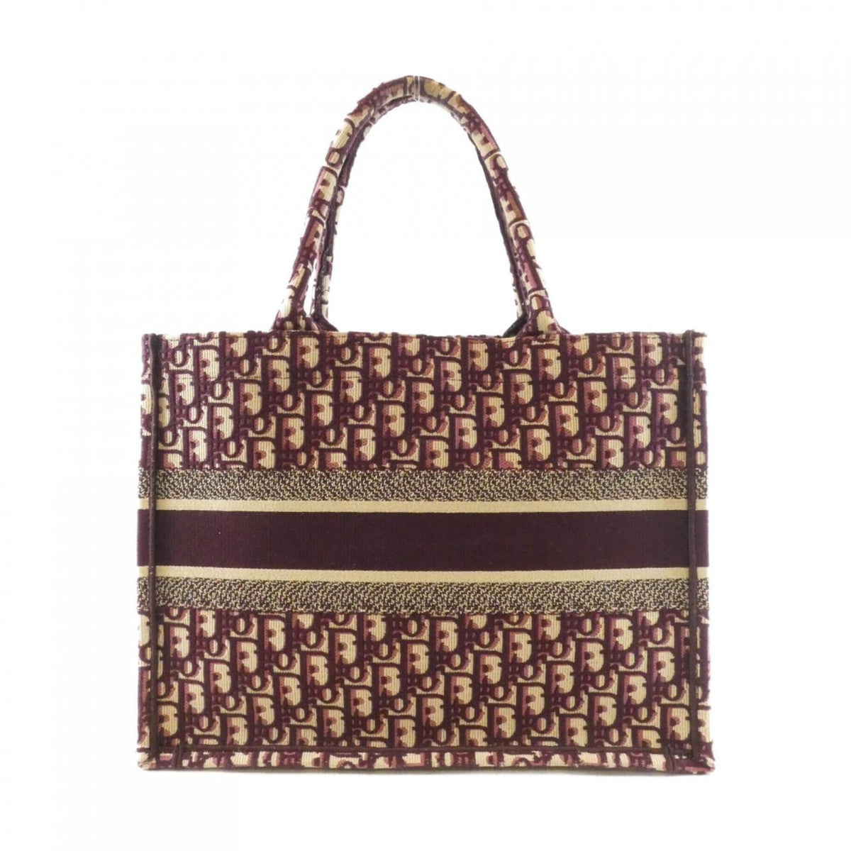 Christian Dior Burgundy Canvas Handbag (Pre-Owned)
