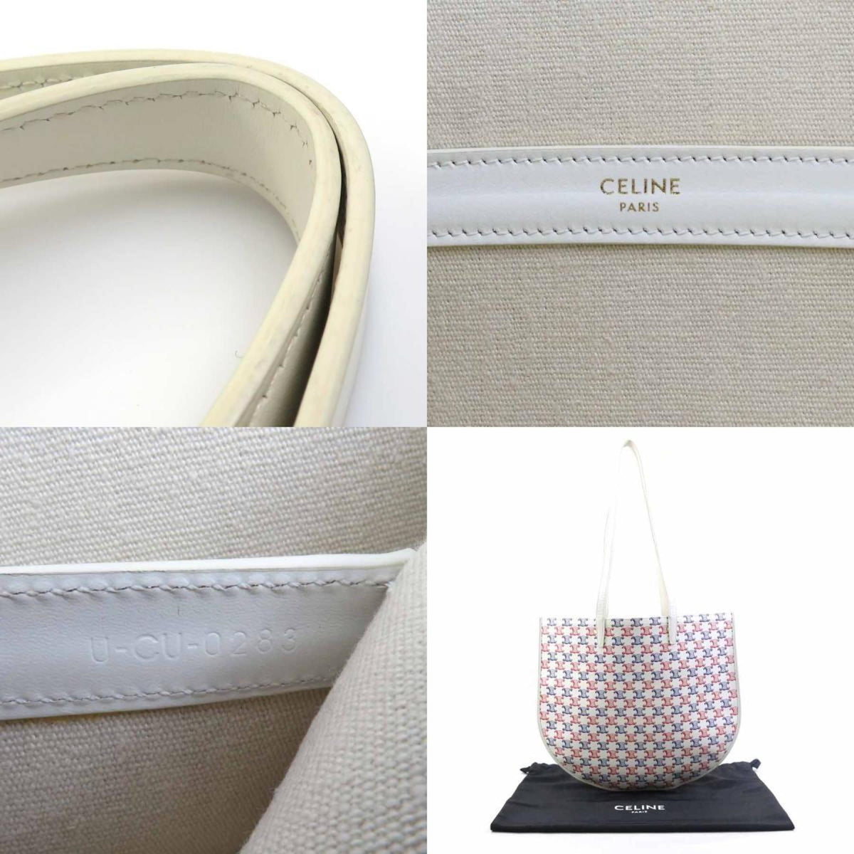 Celine Blue Red Color White Pvc Shoulder Bag (Pre-Owned)