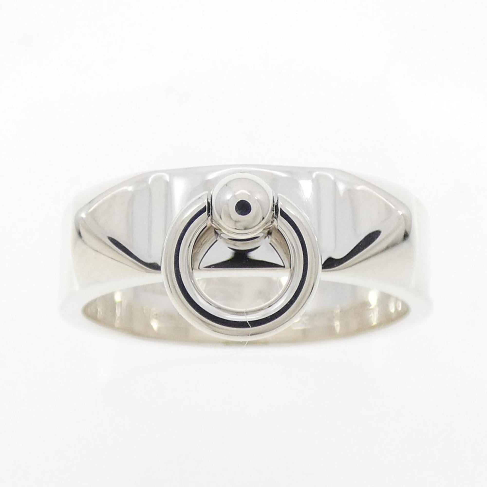 Hermes Silver Silver 925 Band Ring (Pre-Owned)