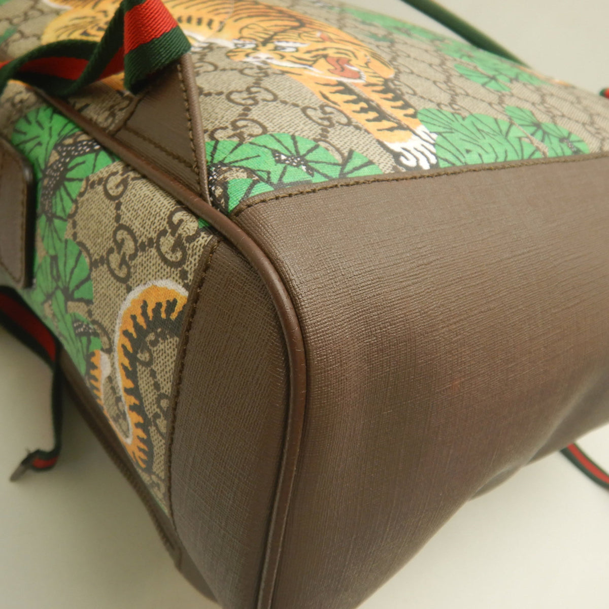 Gucci Beige Green Yellow Gg Supreme Backpack (Pre-Owned)