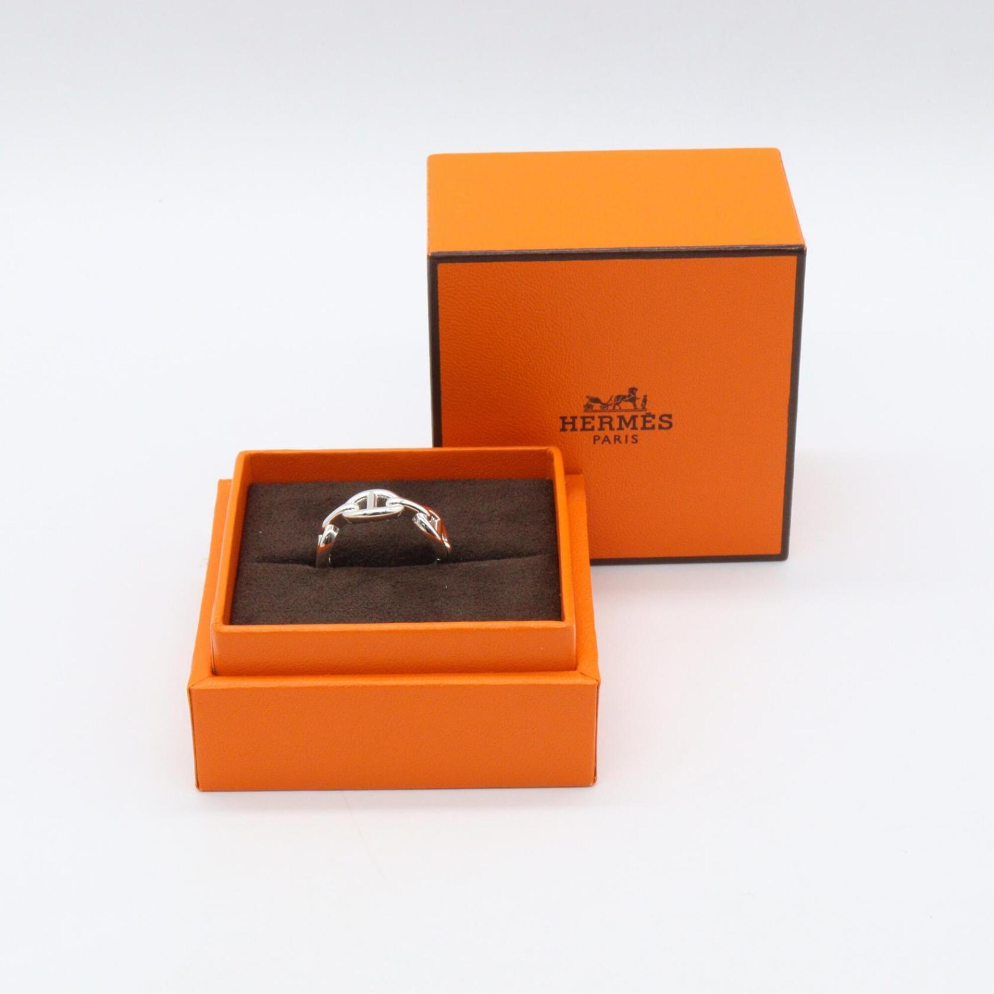 Hermes Silver Silver 925 Band Ring (Pre-Owned)