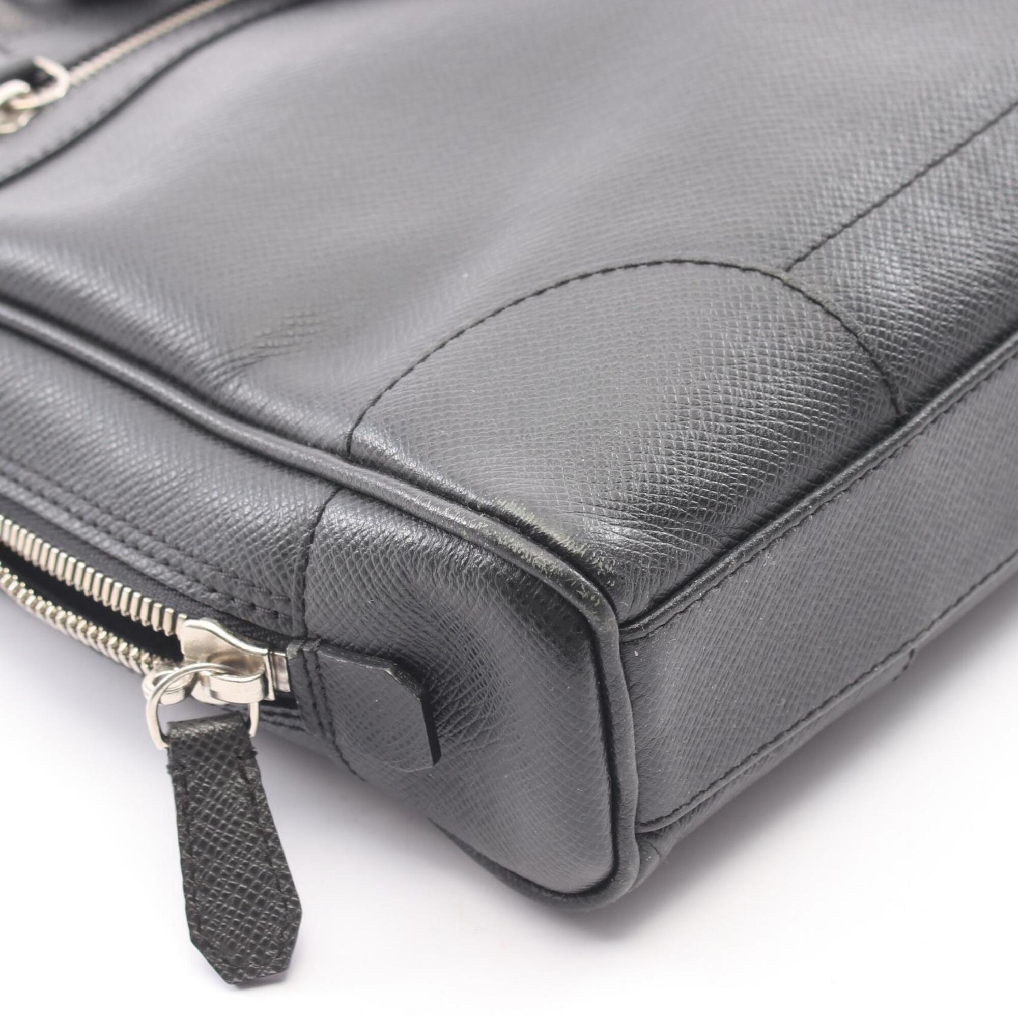 Louis Vuitton Black Leather Briefcase Handbag (Pre-Owned)