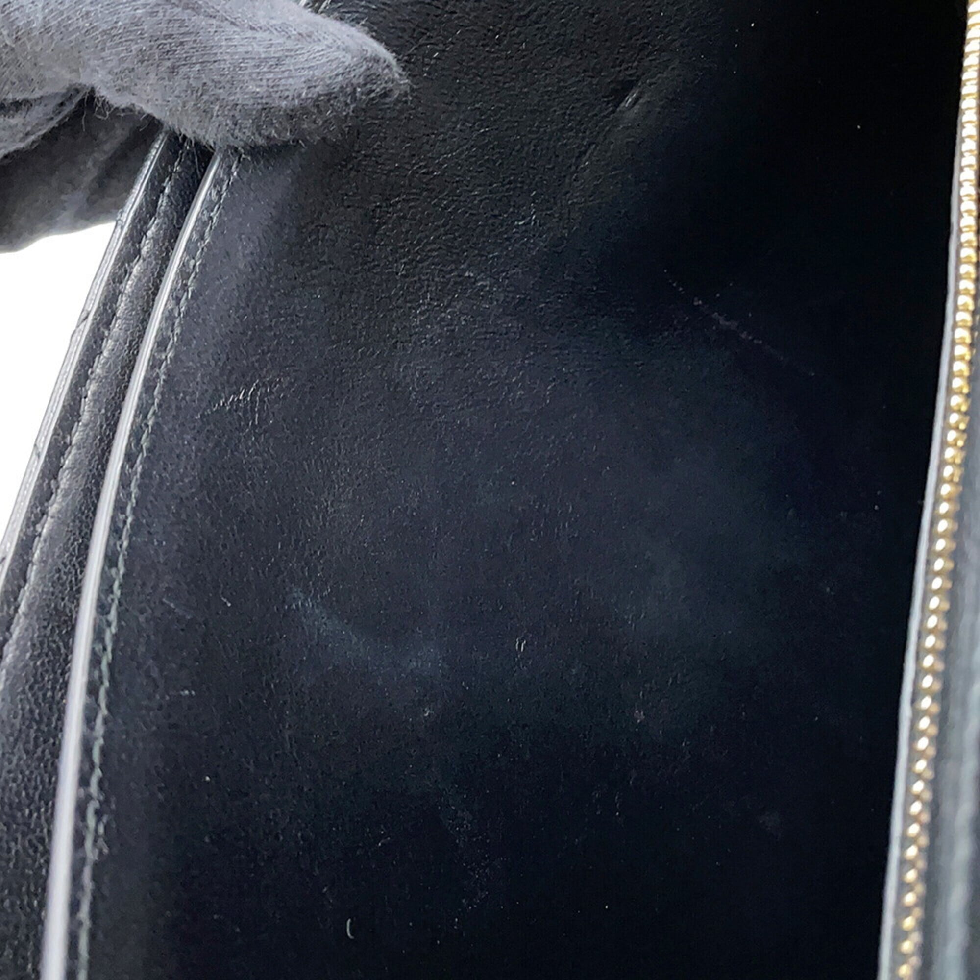 Saint Laurent Black White Leather Shoulder Bag (Pre-Owned)