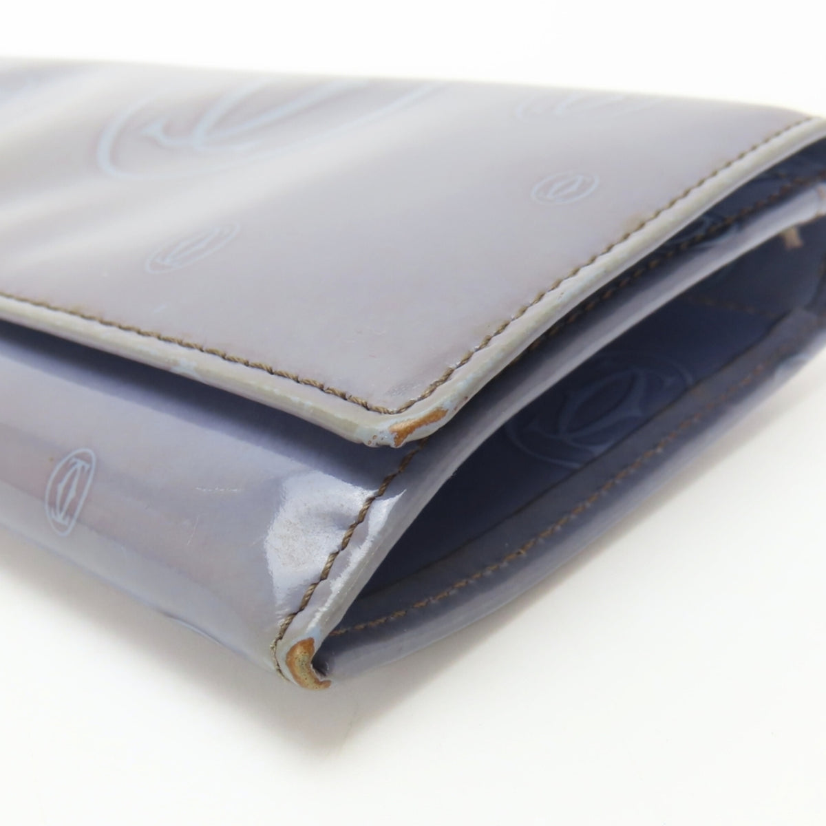 Cartier Purple Leather Long Wallet (Bi-Fold) (Pre-Owned)