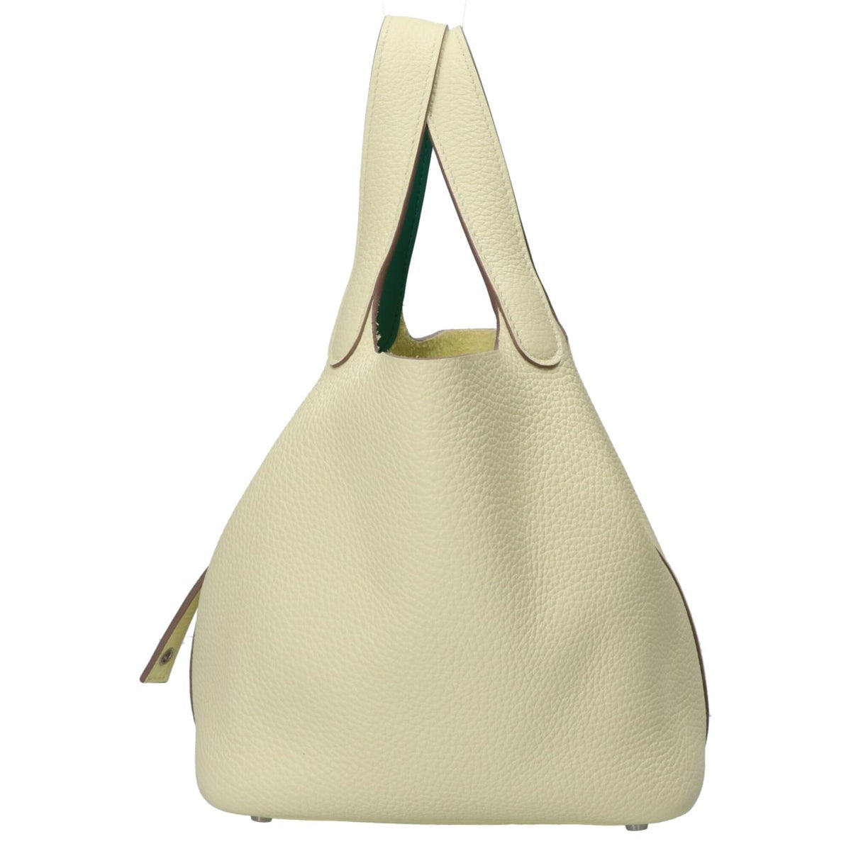 Hermes Silver Taurillon Clemence Leather Handbag (Pre-Owned)