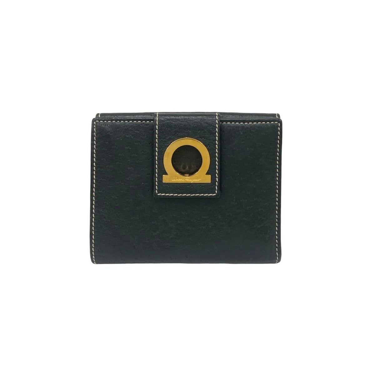 Salvatore Ferragamo Black Leather Wallet (Bi-Fold) (Pre-Owned)