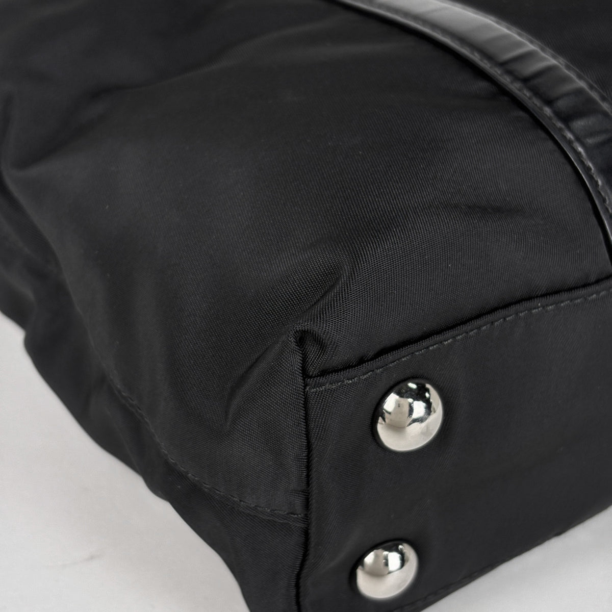 Prada Black Nylon Leather Handbag (Pre-Owned)