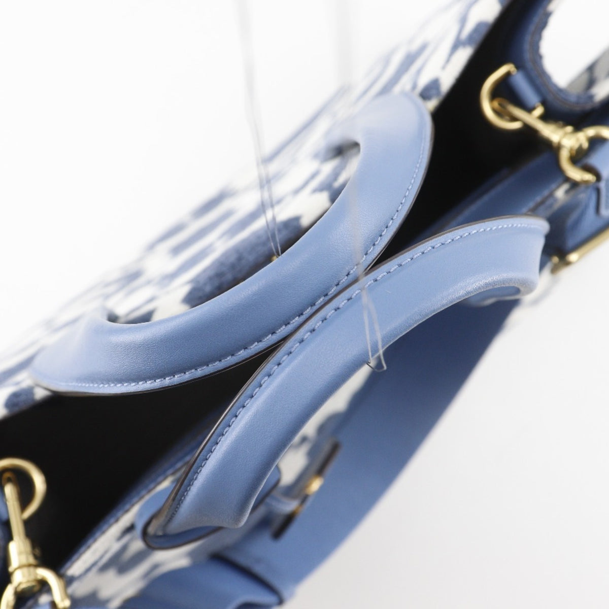 Kate Spade Light Blue Cotton Leather Tote Bag (Pre-Owned)