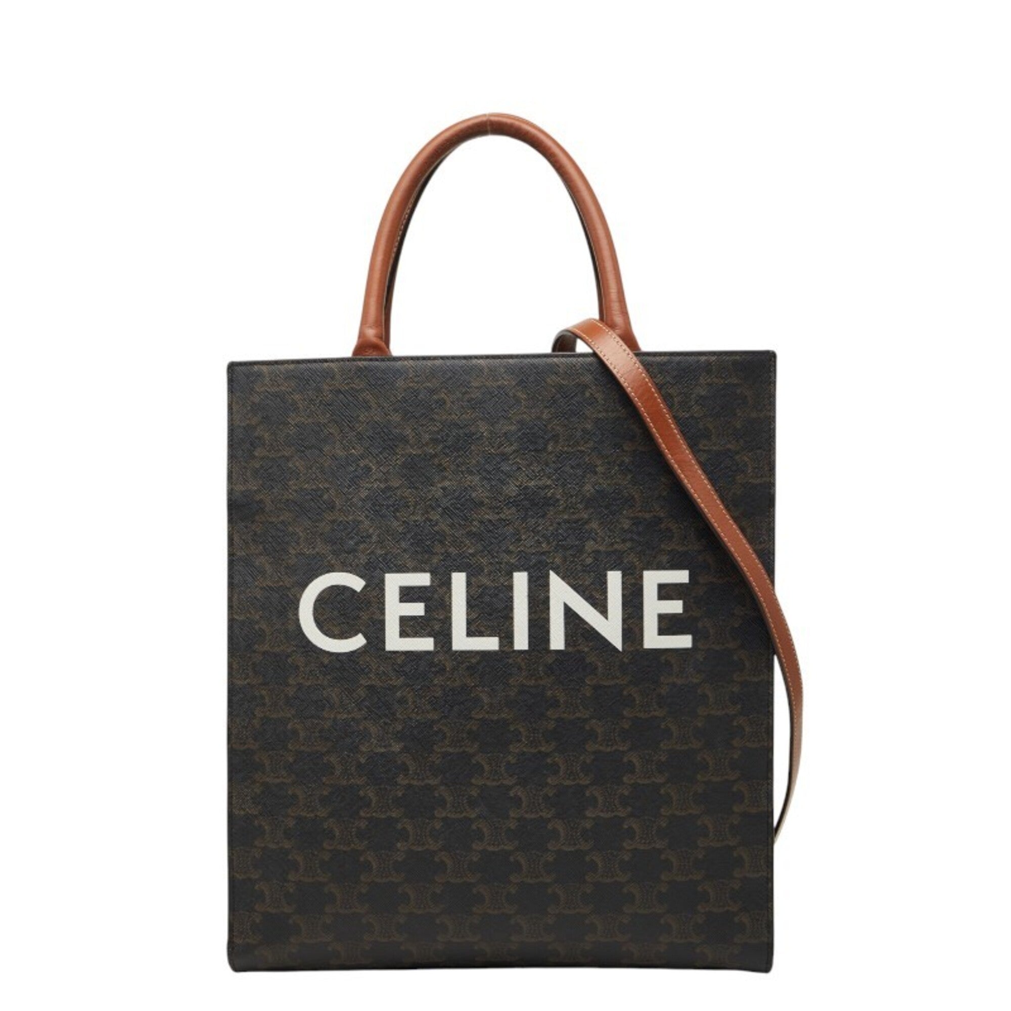 Celine Brown Pvc Leather Shoulder Bag Tote Bag (Pre-Owned)
