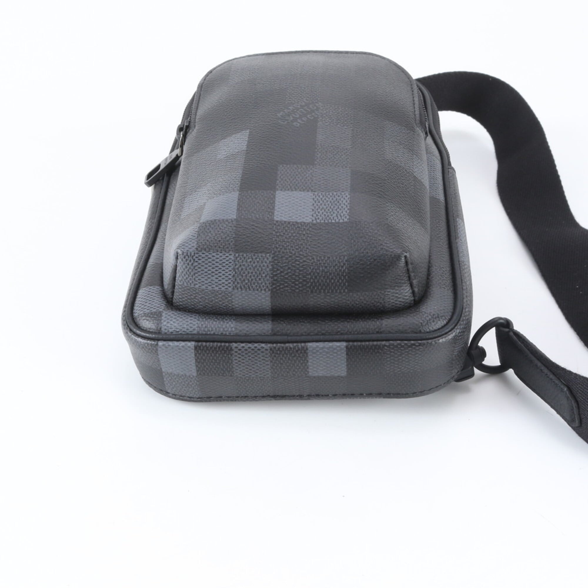 Louis Vuitton Noir Leather Coated Canvas Sling Bag (Pre-Owned)