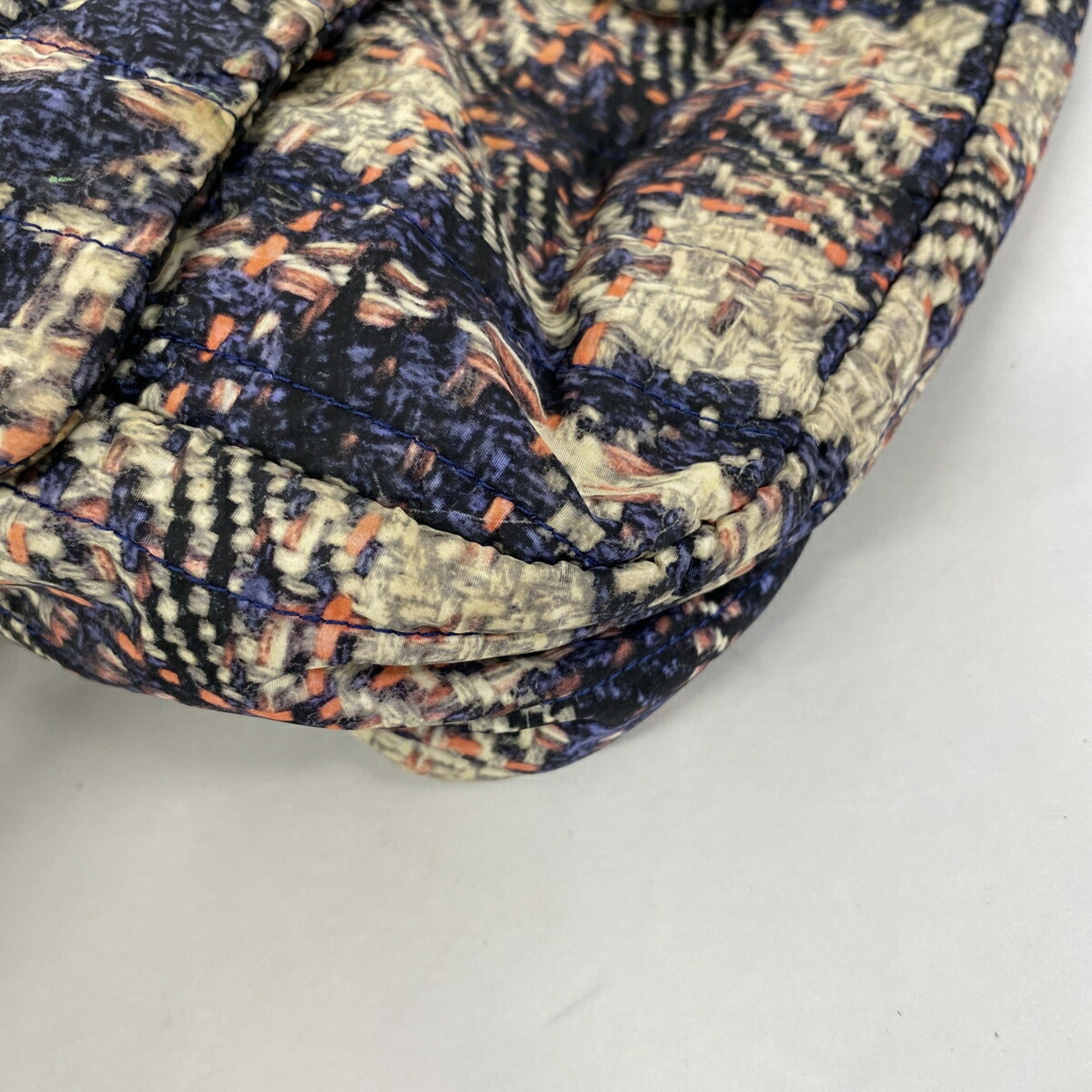 Chanel Beige Navy Pink Nylon Shoulder Bag (Pre-Owned)