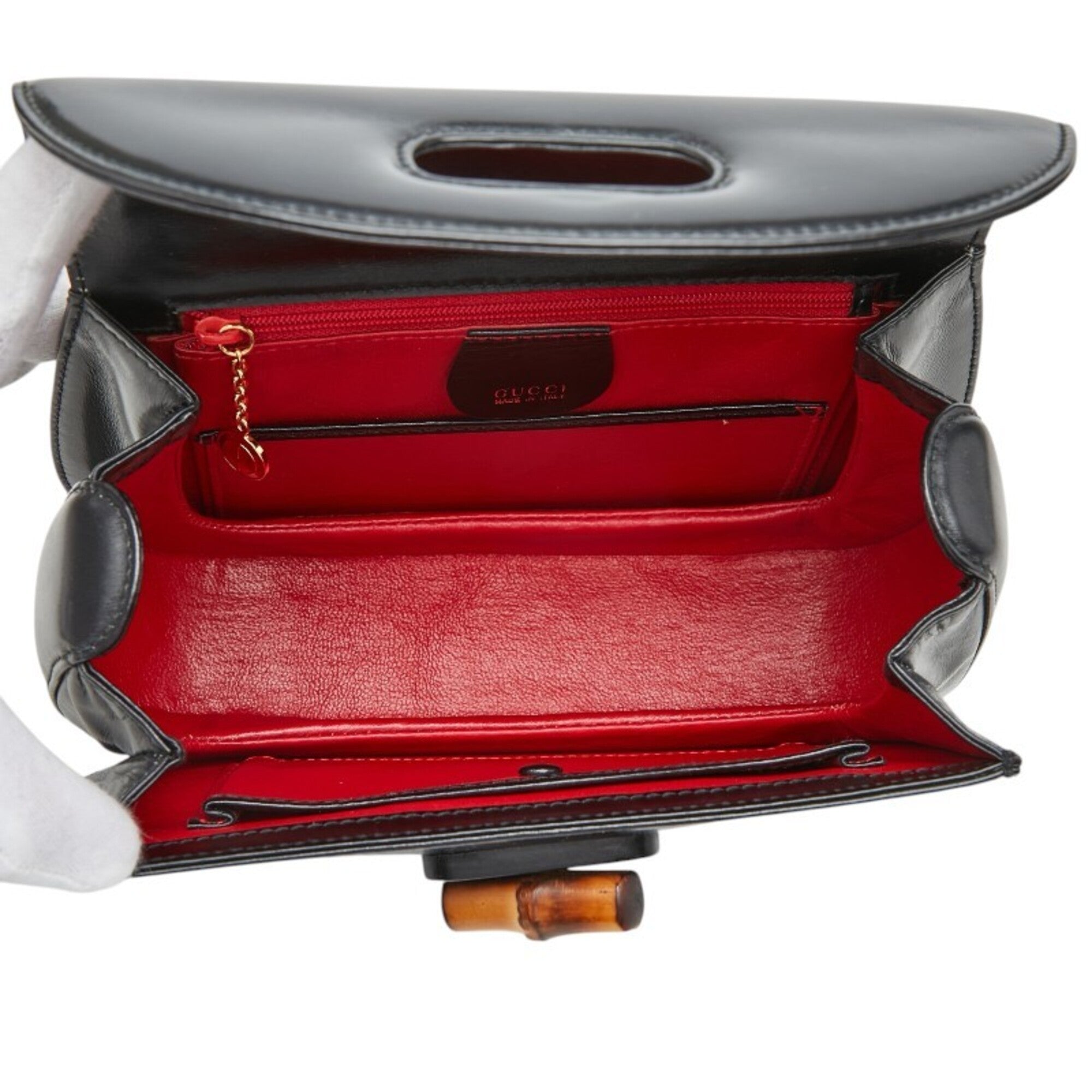 Gucci Black Leather Handbag Shoulder Bag (Pre-Owned)
