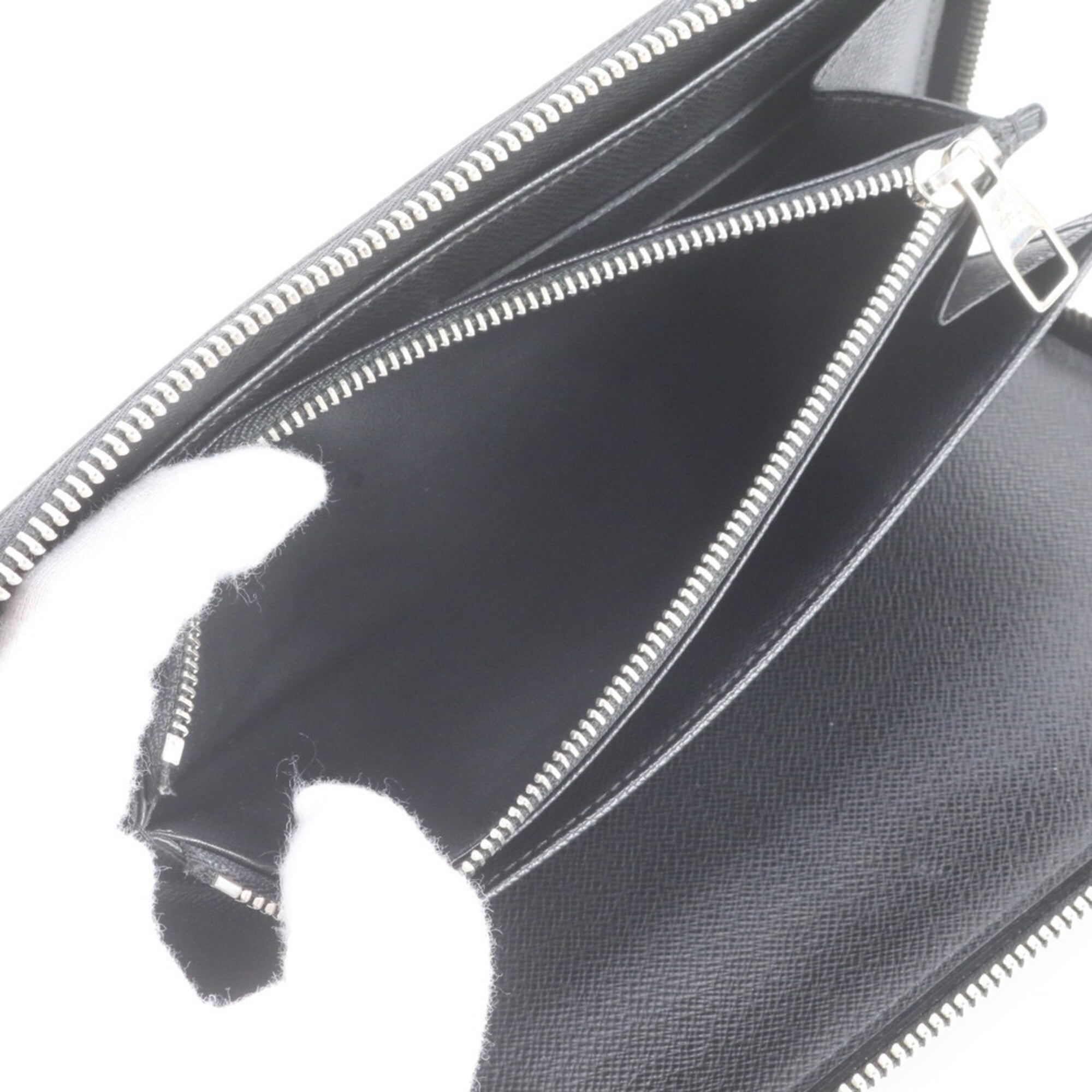 Louis Vuitton Black Leather Coated Canvas Long Wallet (Bi-Fold) (Pre-Owned)