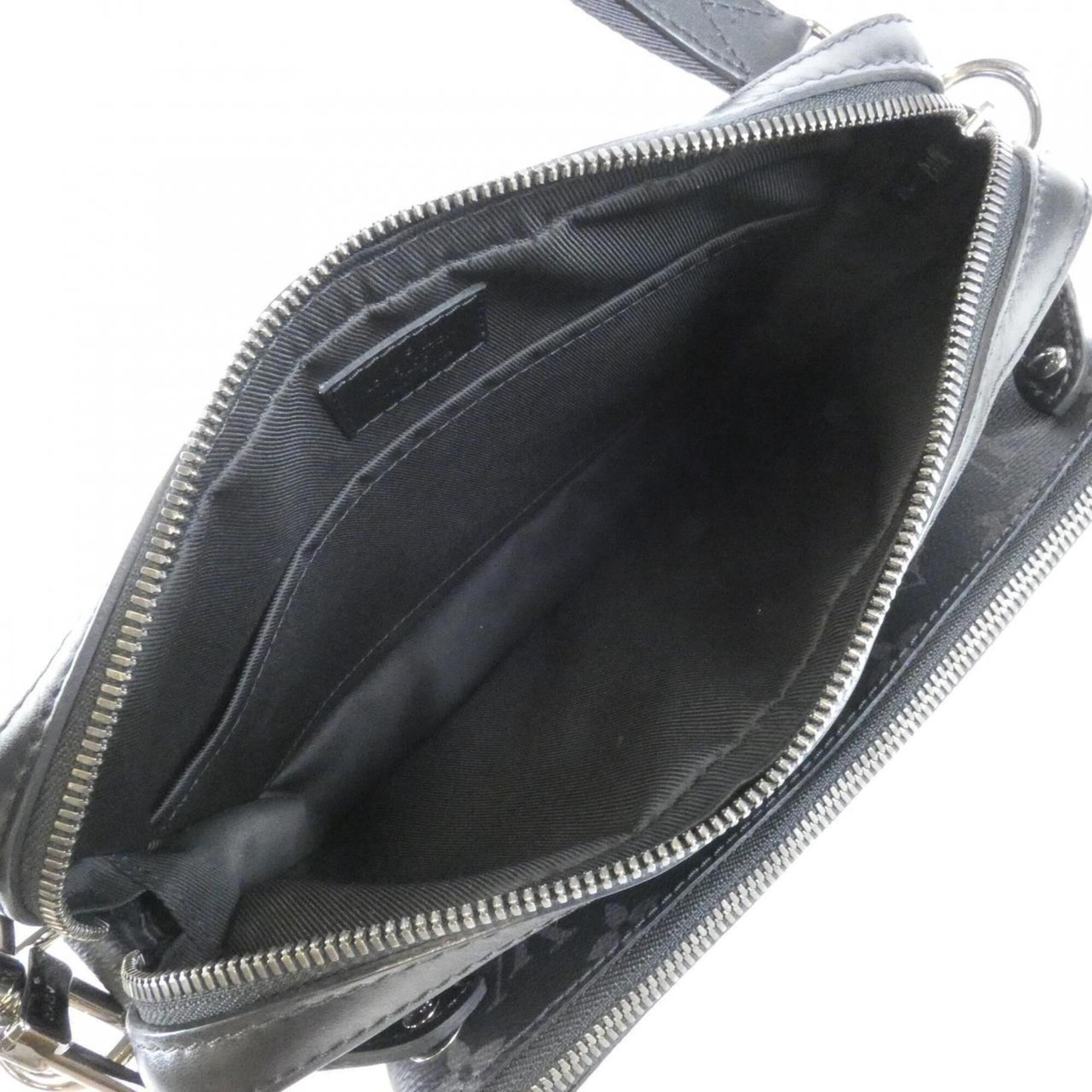 Louis Vuitton Monogram Eclipse Black Gris Coated Canvas Pouch Shoulder Bag (Pre-Owned)