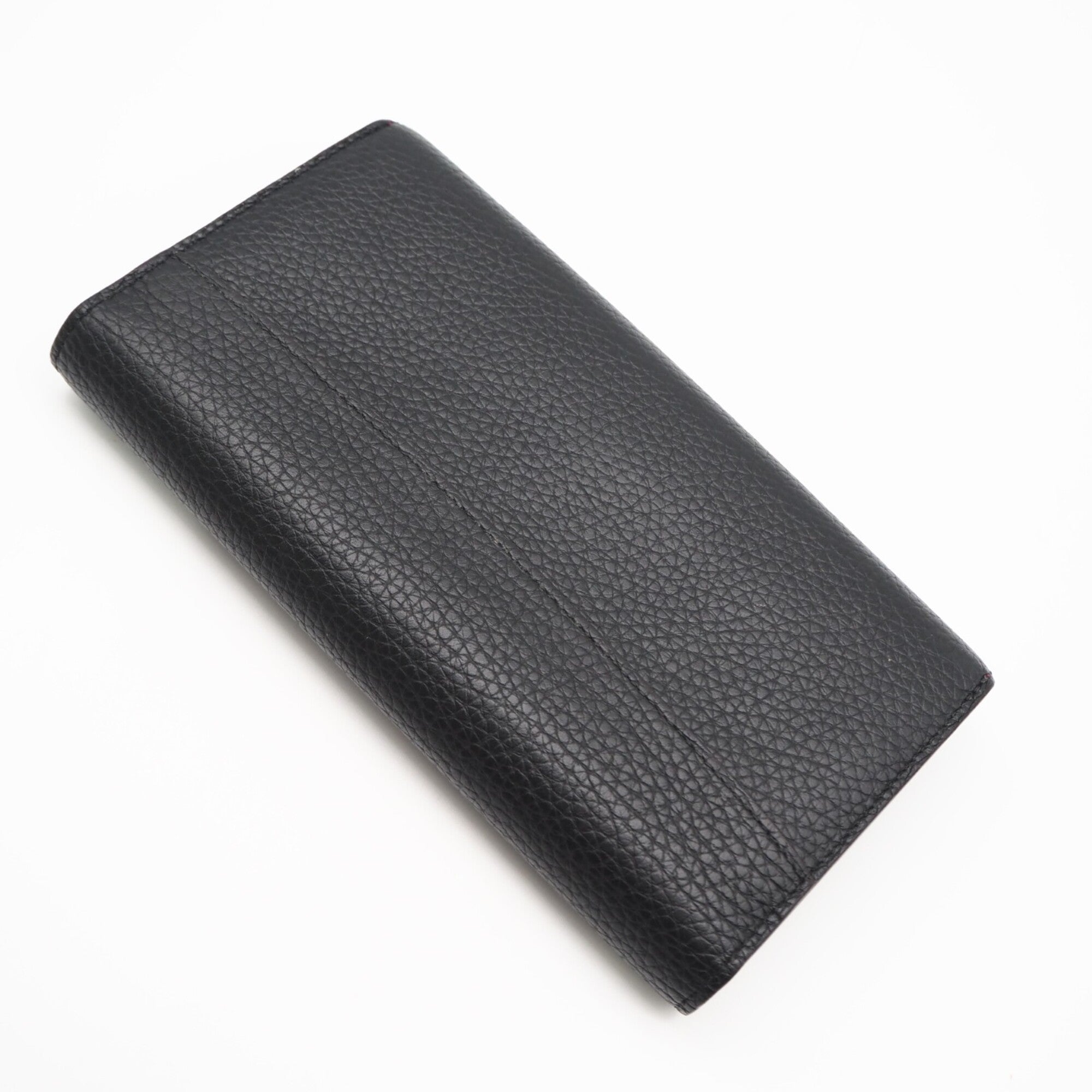 Louis Vuitton Taurillon Black Noir Leather Long Wallet (Bi-Fold) (Pre-Owned)