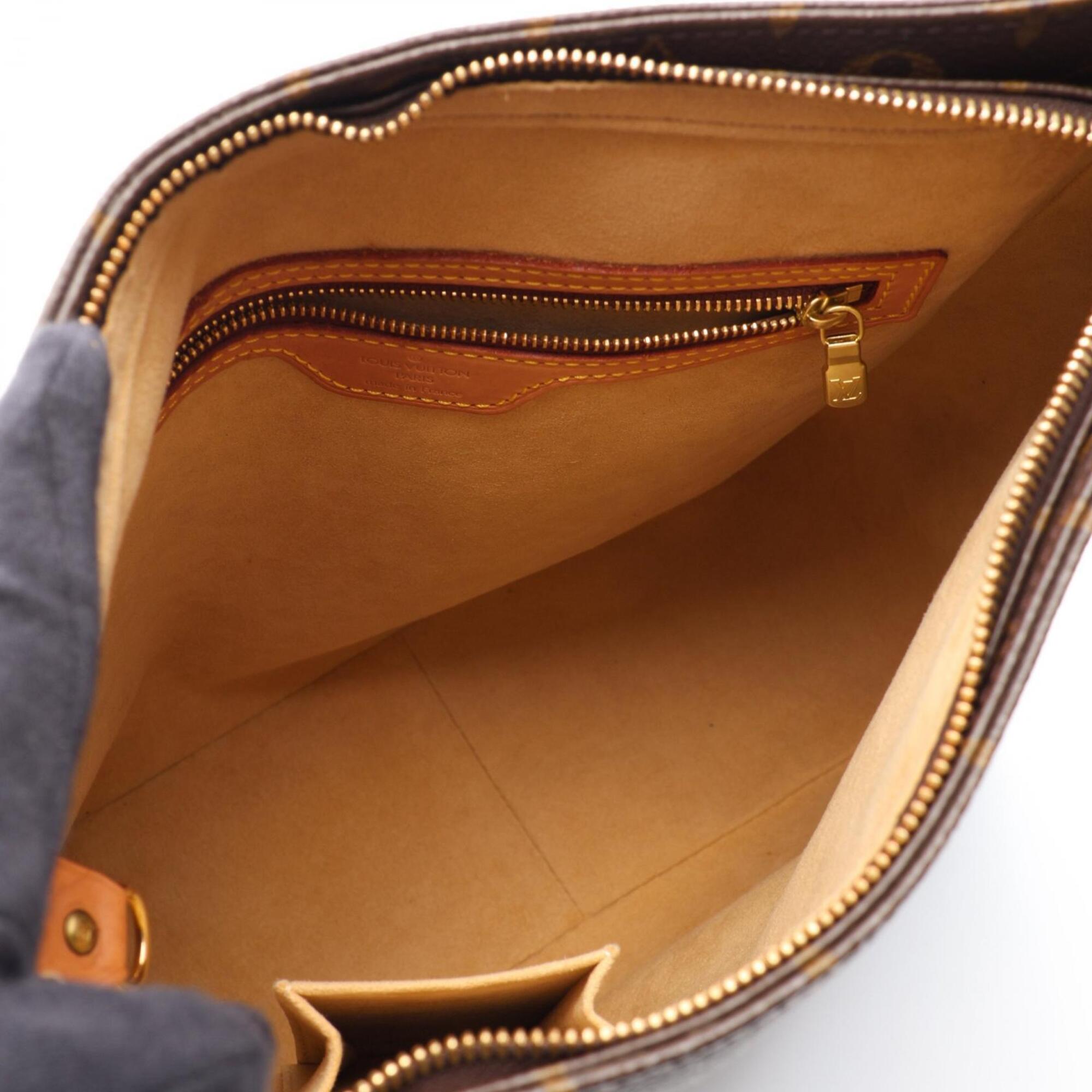 Louis Vuitton Brown Monogram Coated Canvas Leather Handbag Shoulder Bag (Pre-Owned)