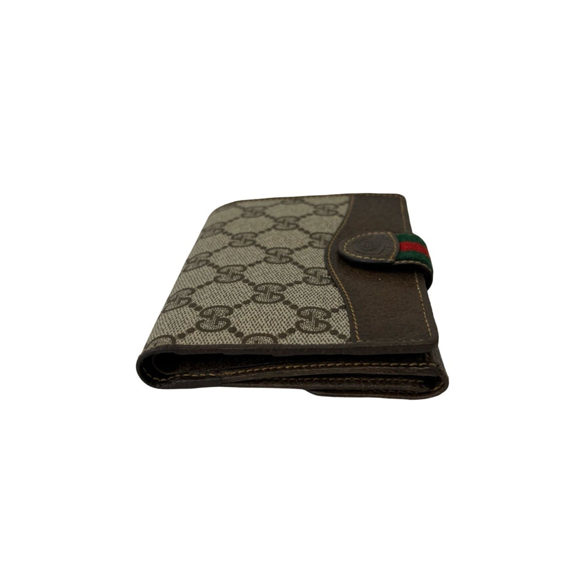 Gucci Brown Green Red Color Leather Pvc Wallet (Bi-Fold) (Pre-Owned)