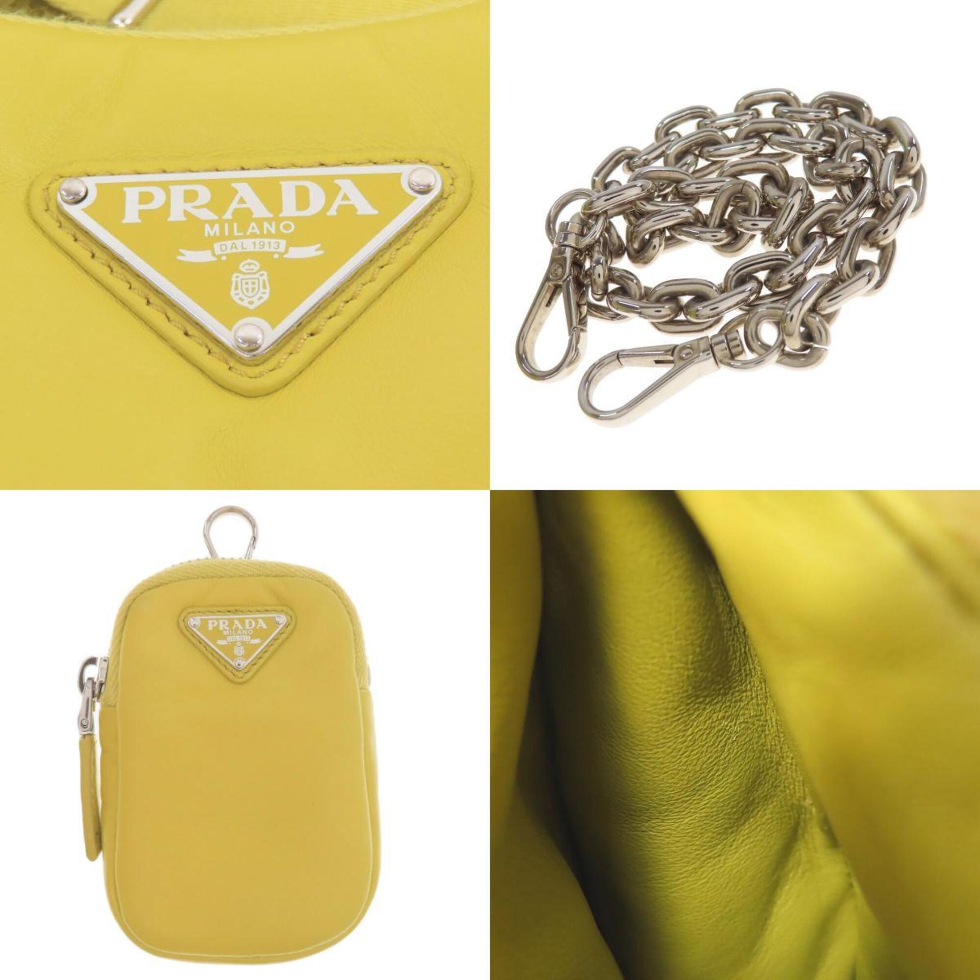 Prada Yellow Leather Shoulder Bag (Pre-Owned)