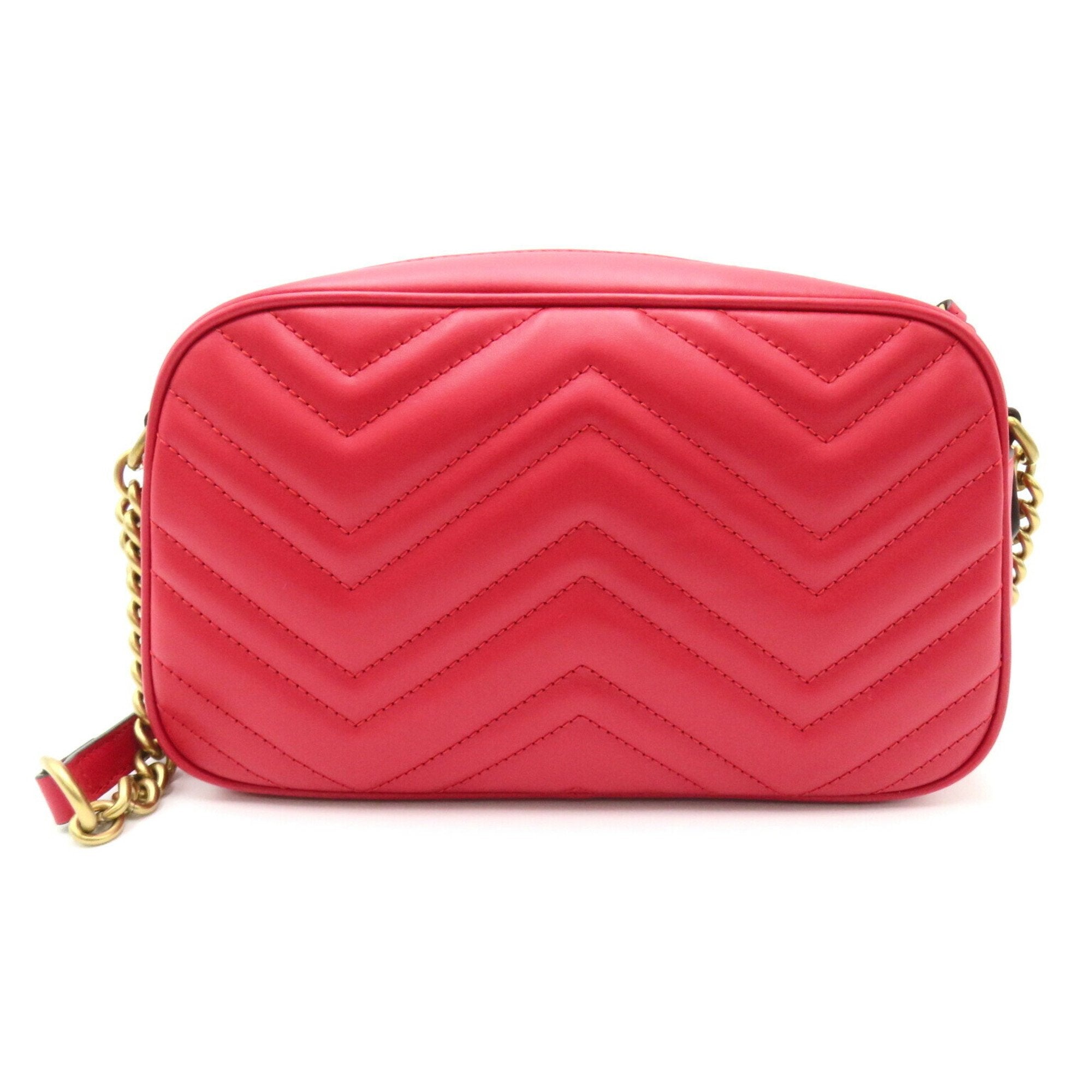 Gucci Red Color Leather Quilting Shoulder Bag