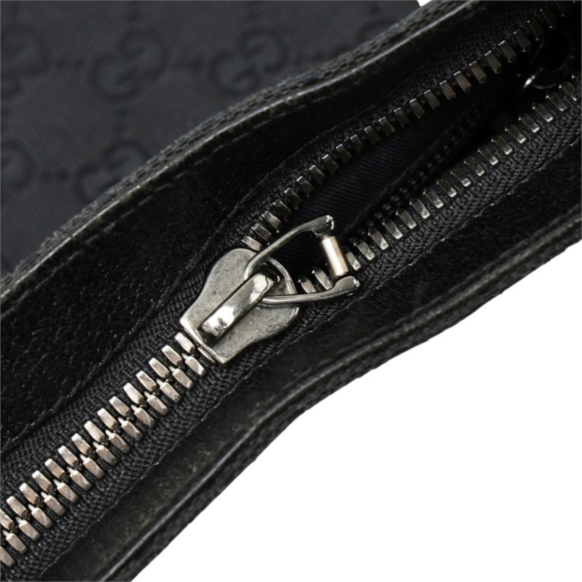 Gucci Black Canvas Leather Shoulder Bag (Pre-Owned)