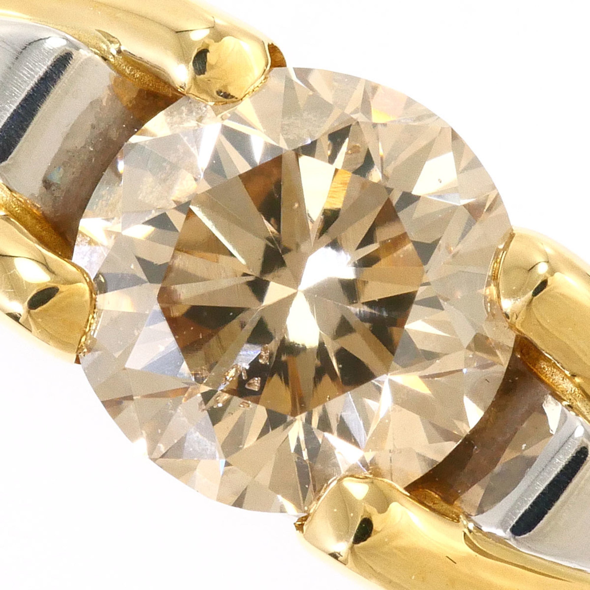 Unbranded Brown Platinum Yellow Gold Yellow Gold (18K) Platinum 900 Band Ring (Pre-Owned)