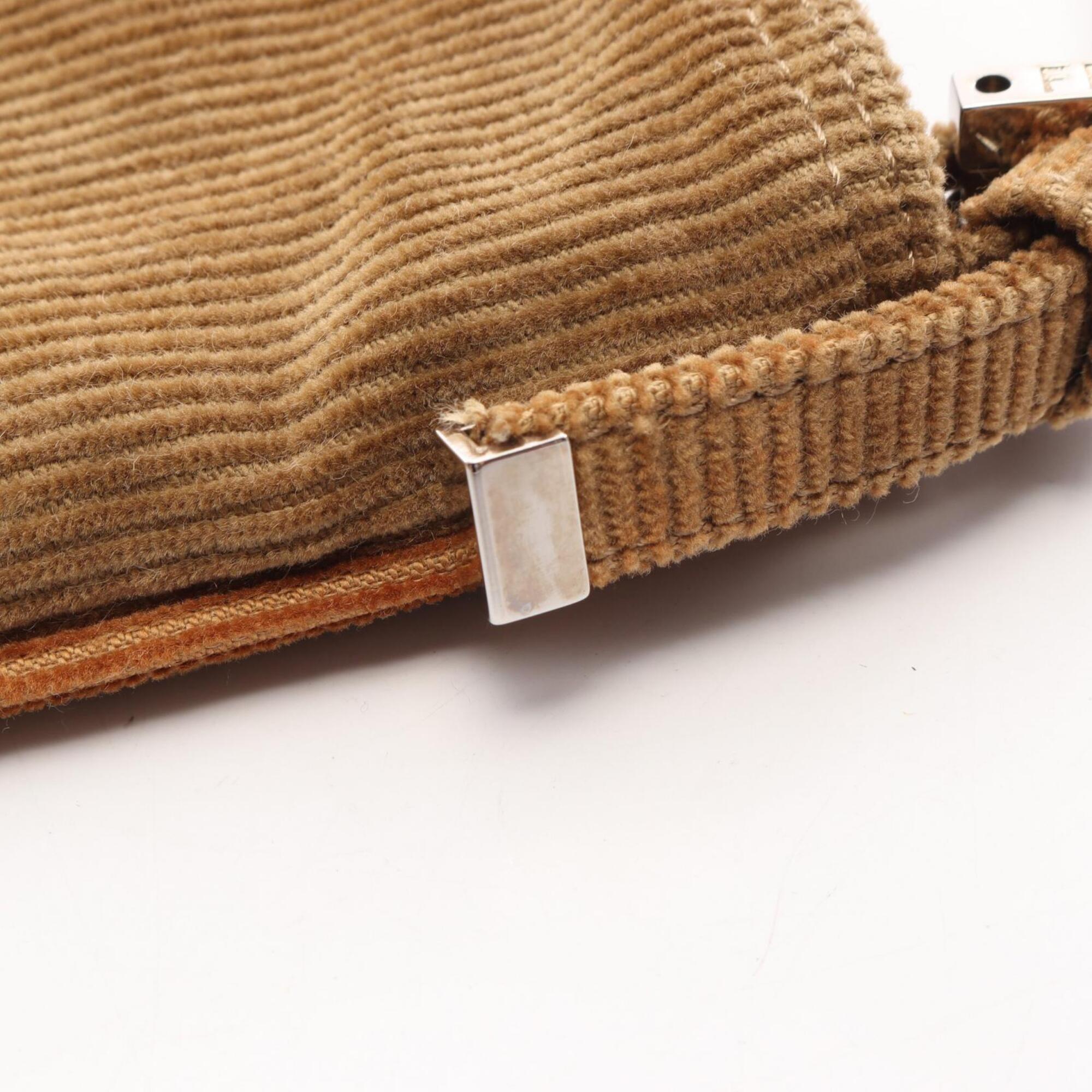 Fendi Khaki Cord Handbag Shoulder Bag (Pre-Owned)