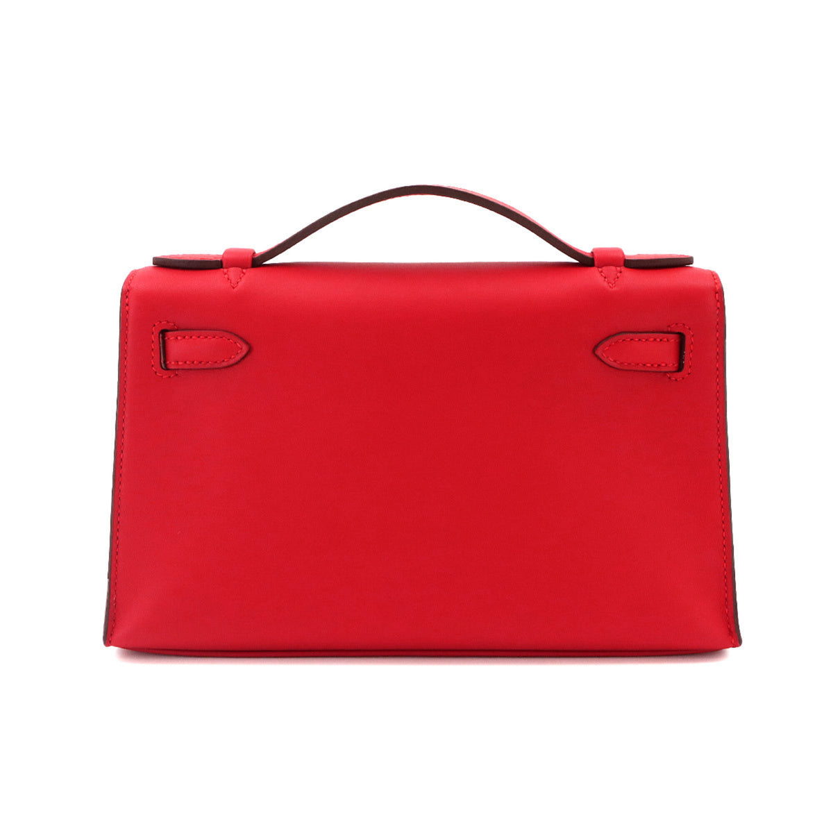 Hermes Red Color Swift Leather Handbag Pochette (Pre-Owned)