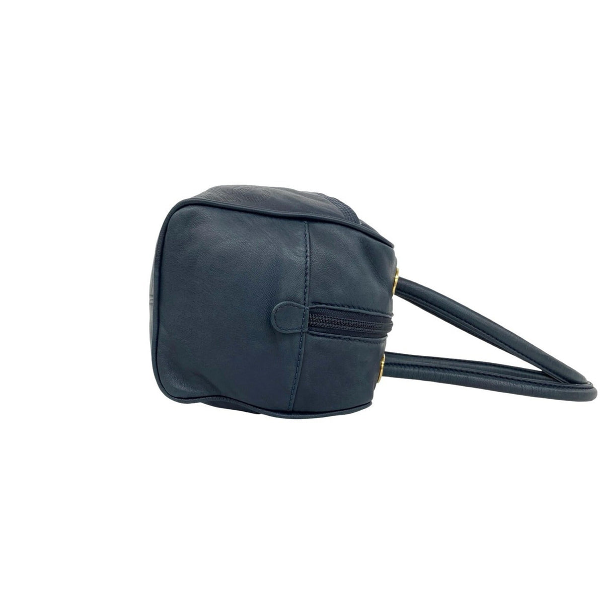 Loewe Navy Leather Boston Bag Handbag (Pre-Owned)