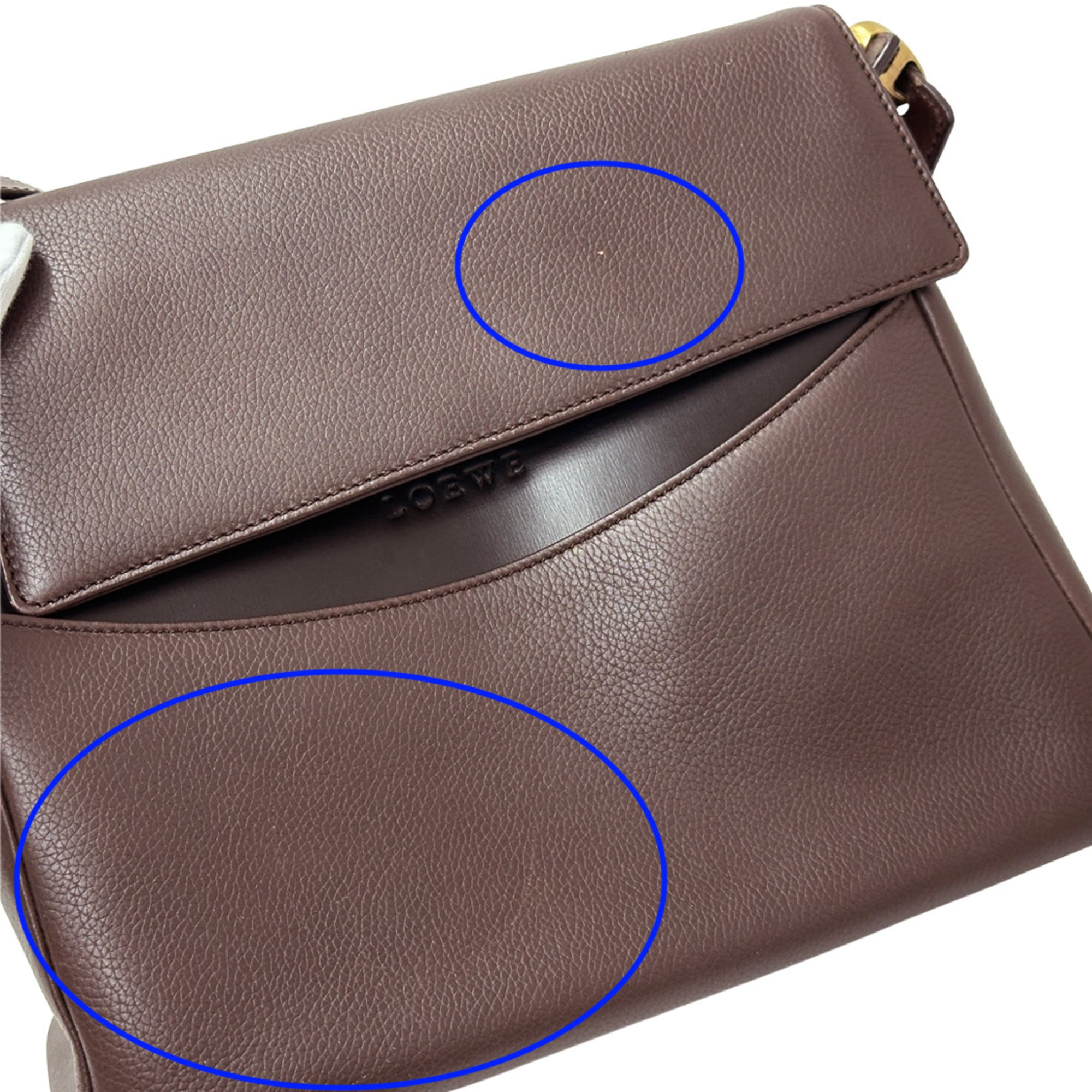 Loewe Dark Brown Leather Handbag Shoulder Bag (Pre-Owned)
