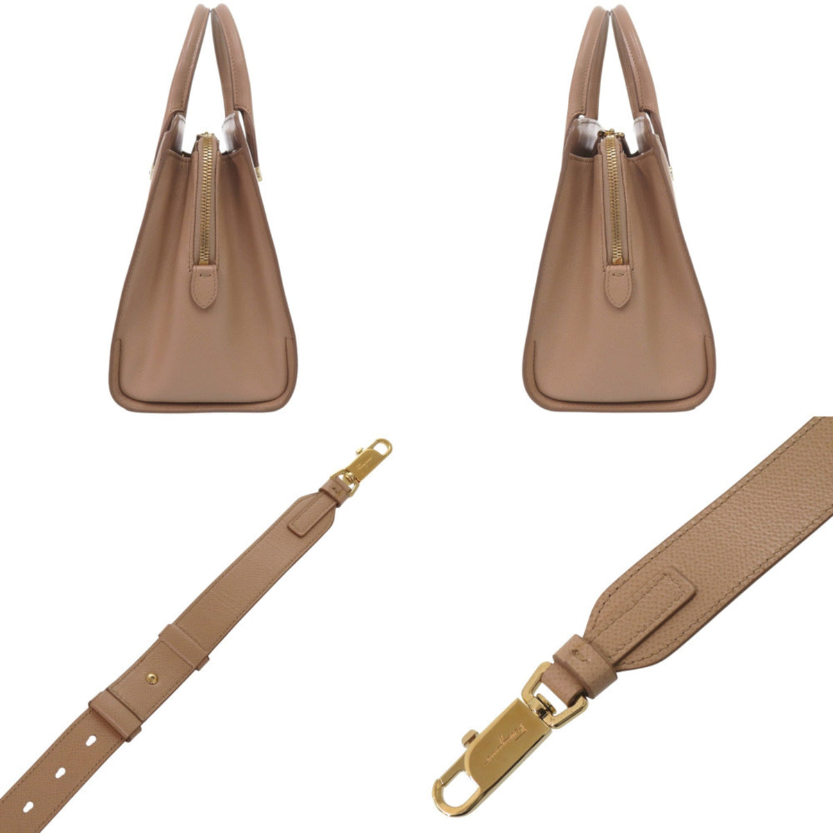 Salvatore Ferragamo Beige Leather Handbag Shoulder Bag (Pre-Owned)