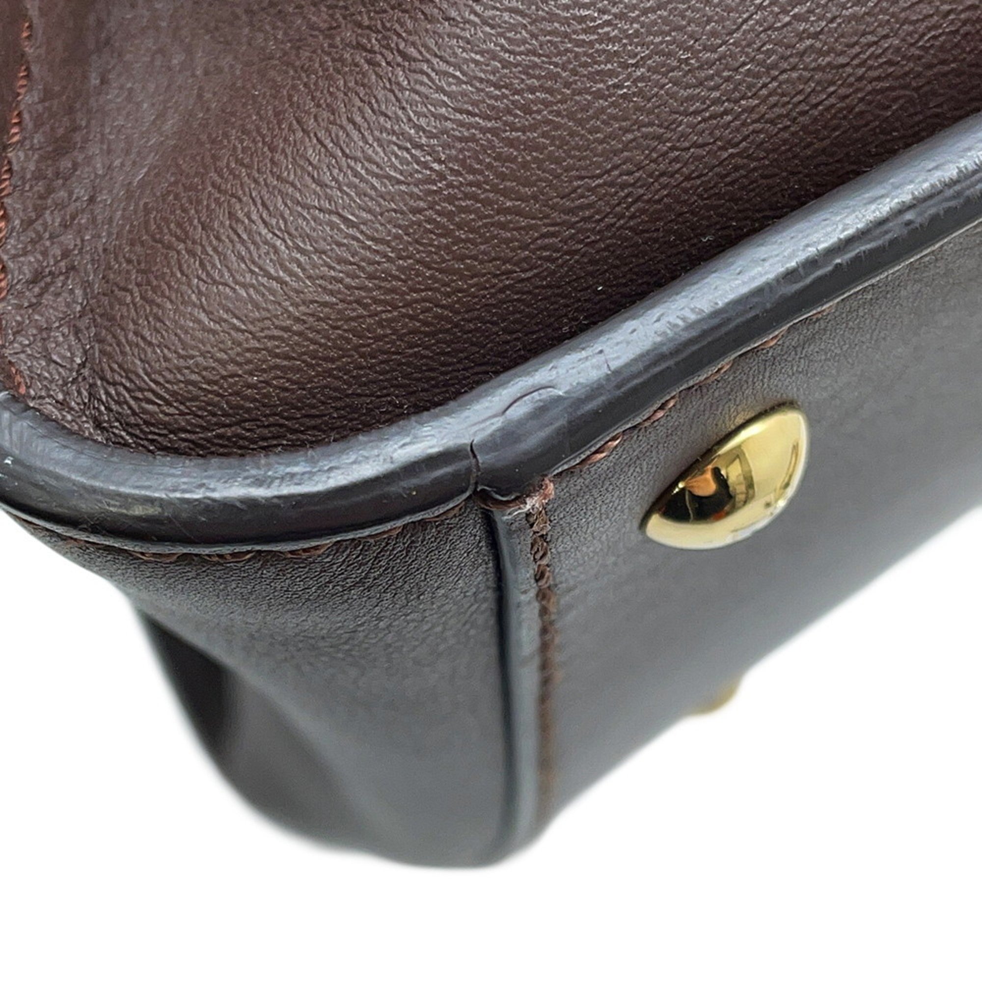 Fendi Brown Leather Handbag Shoulder Bag (Pre-Owned)