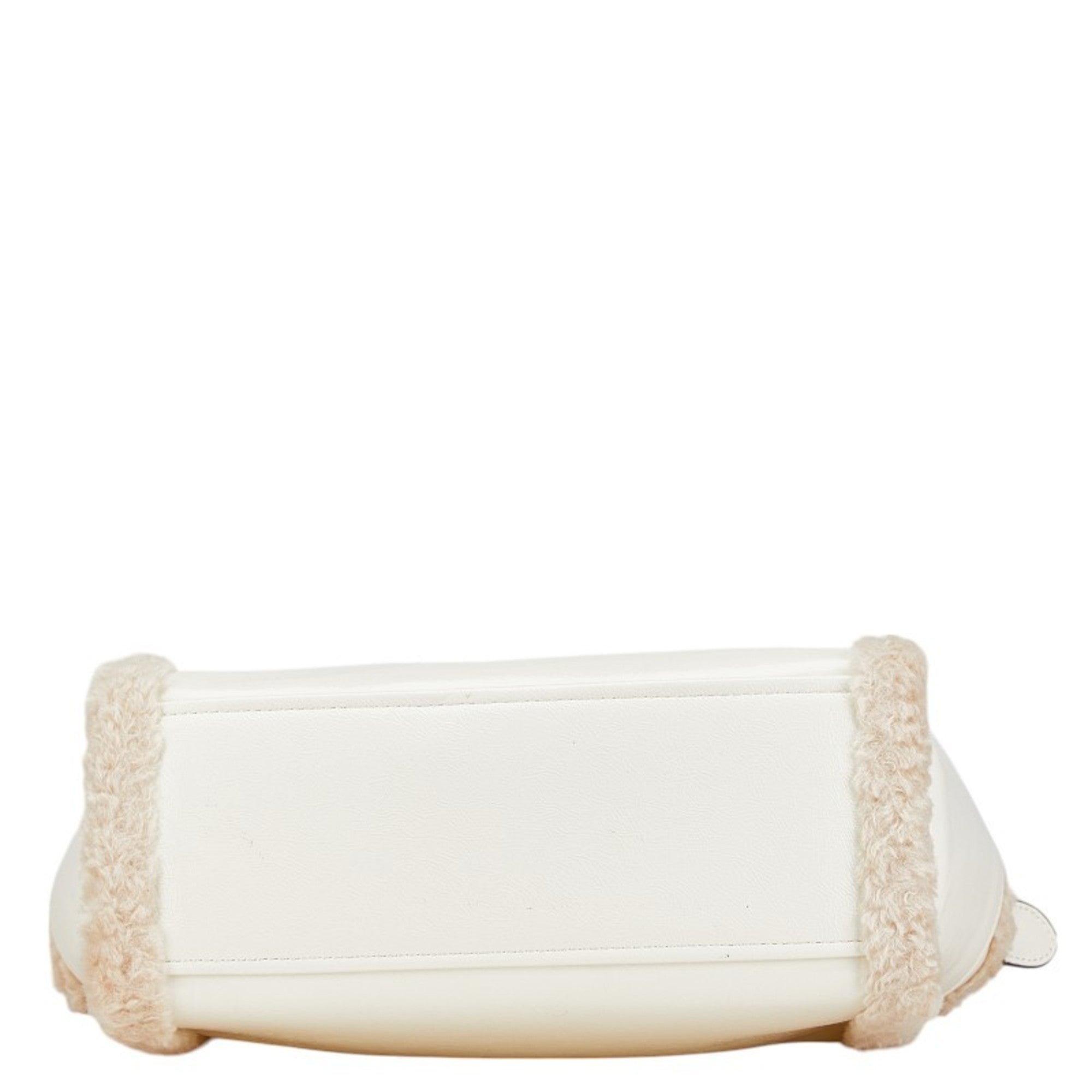 Kate Spade White Faux Fur Elastane Leather Handbag Shoulder Bag (Pre-Owned)