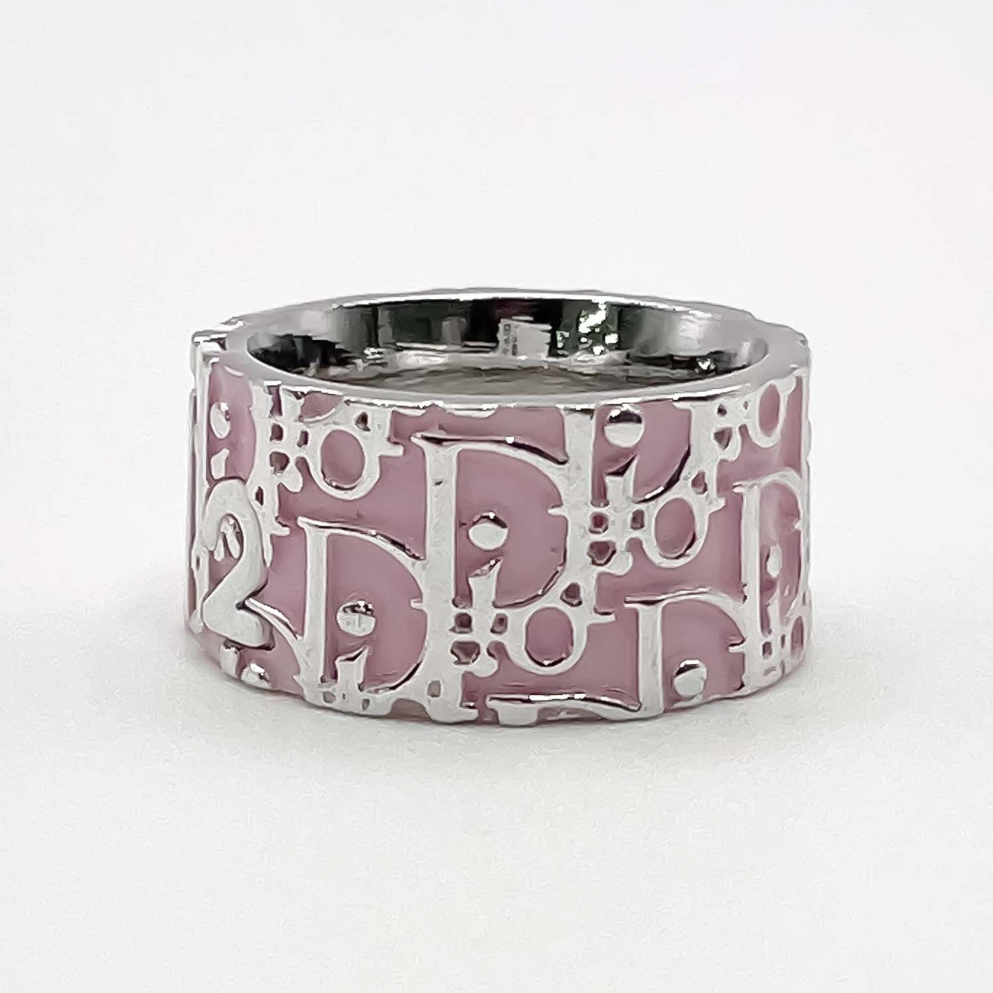 Christian Dior Silver Pink Band Ring (Pre-Owned)