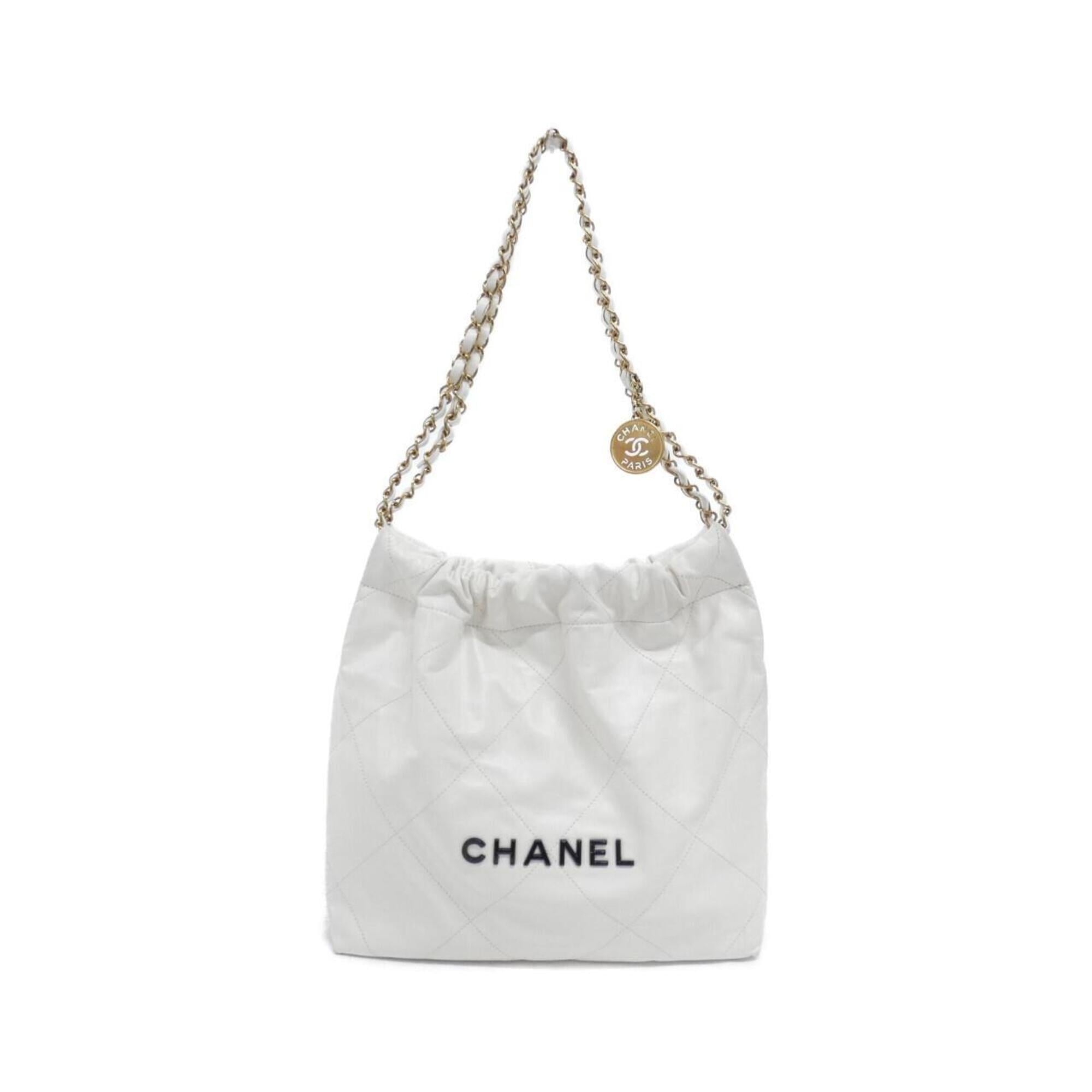Chanel White Leather Shoulder Bag (Pre-Owned)