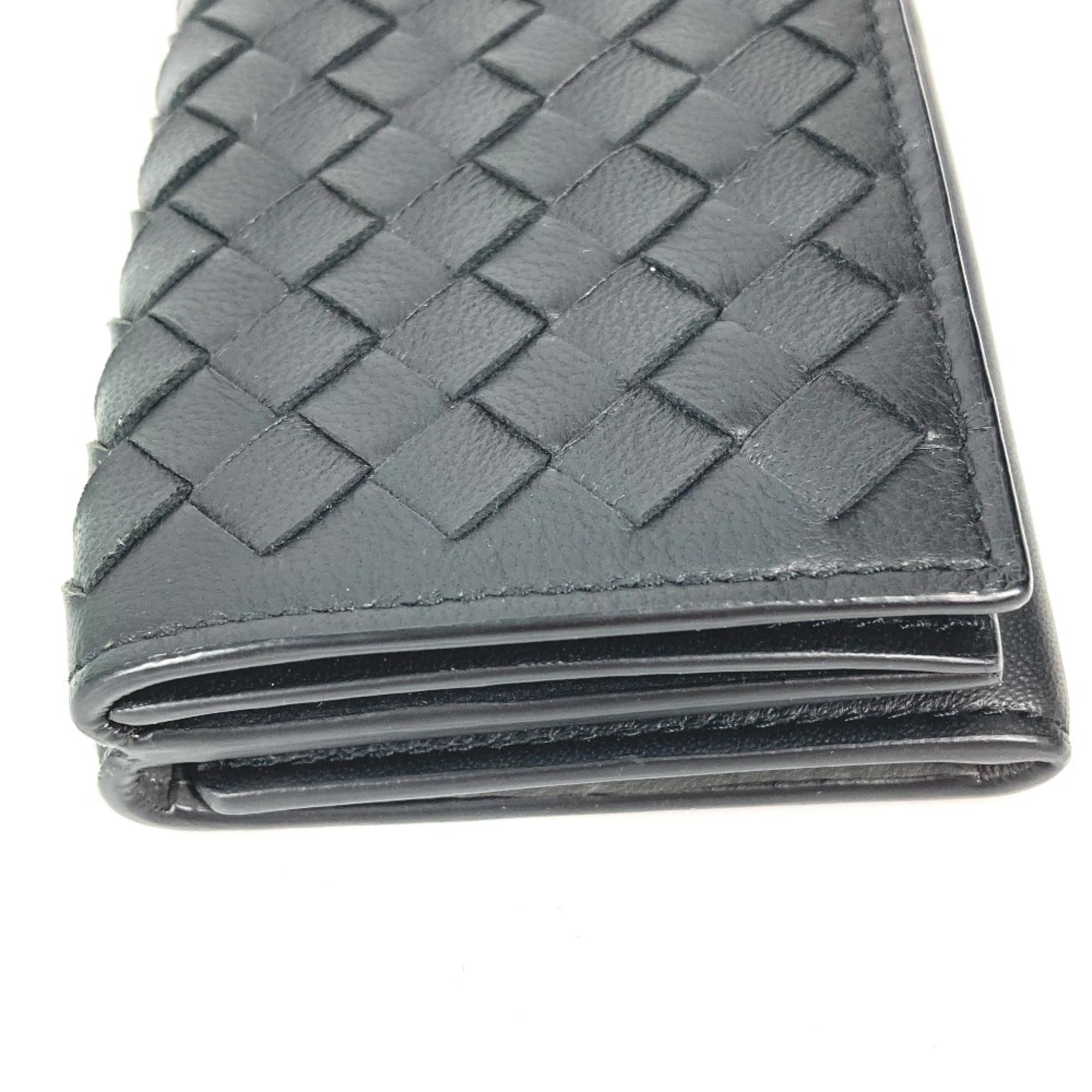 Bottega Veneta Black Leather Wallet (Tri-Fold) (Pre-Owned)