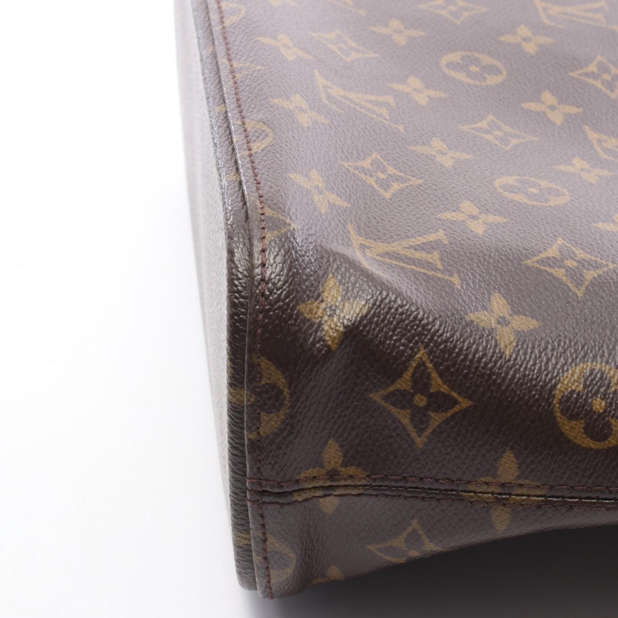Louis Vuitton Brown Monogram Coated Canvas Leather Handbag Tote Bag (Pre-Owned)