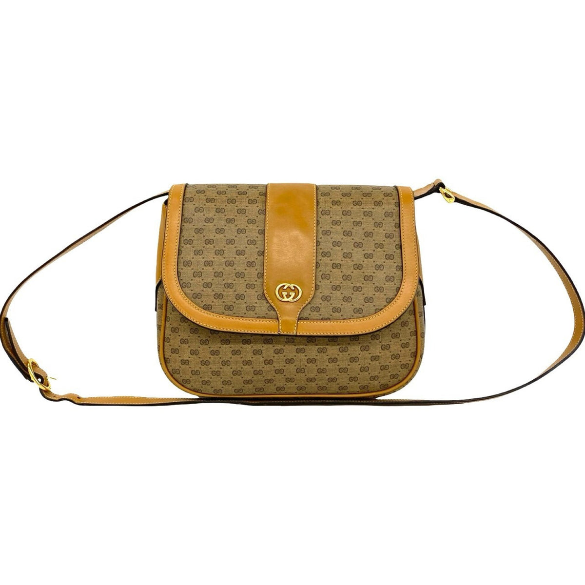Gucci Brown Leather Pvc Pochette Shoulder Bag (Pre-Owned)