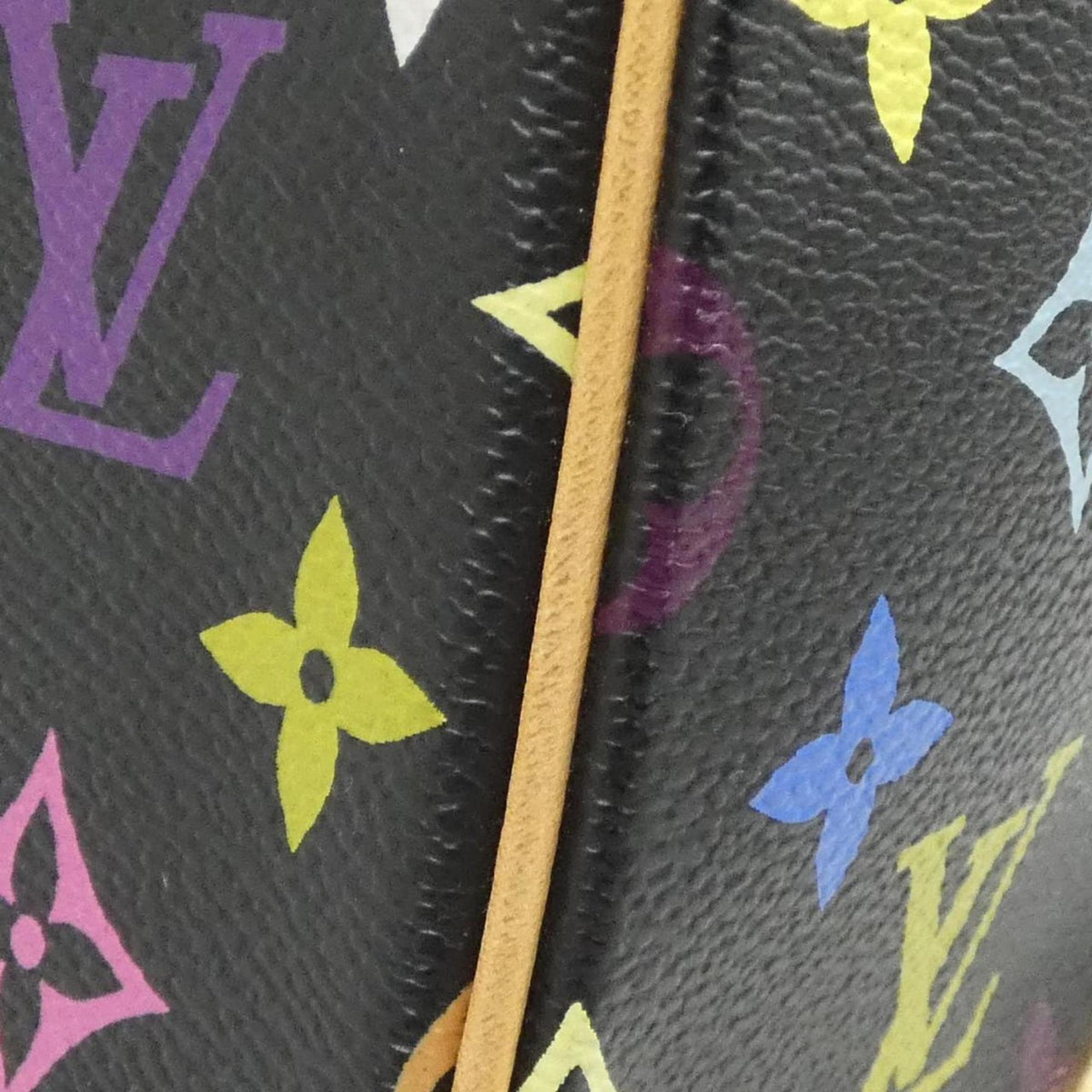 Louis Vuitton Black Multi-Color Coated Canvas Shoulder Bag (Pre-Owned)