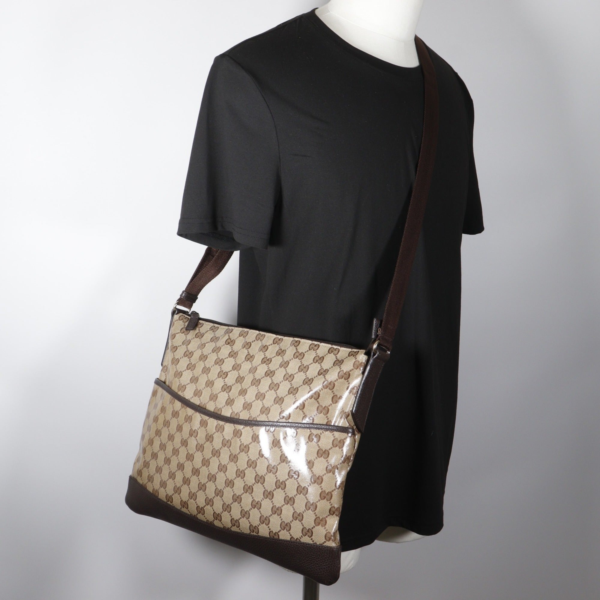 Gucci Gg Crystal Brown Gg Crystal Shoulder Bag (Pre-Owned)