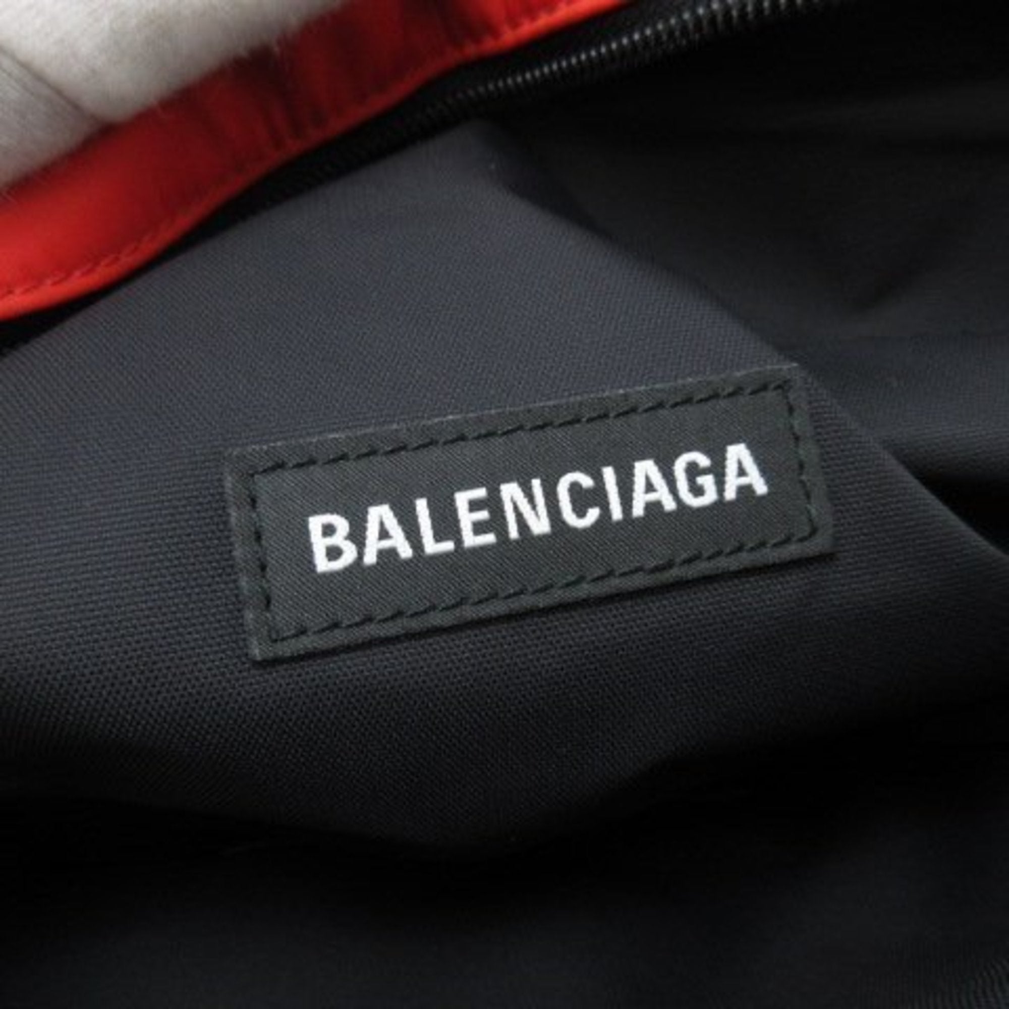 Balenciaga Black Red Color Nylon Fanny Pack Sling Bag (Pre-Owned)