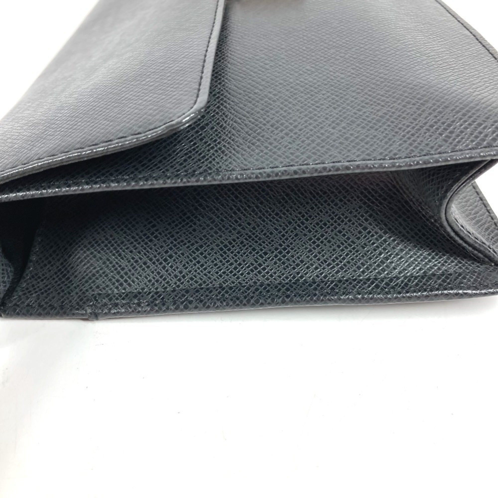 Louis Vuitton Ardoise Black Taiga Leather Clutch Bag Handbag Pouch (Pre-Owned)