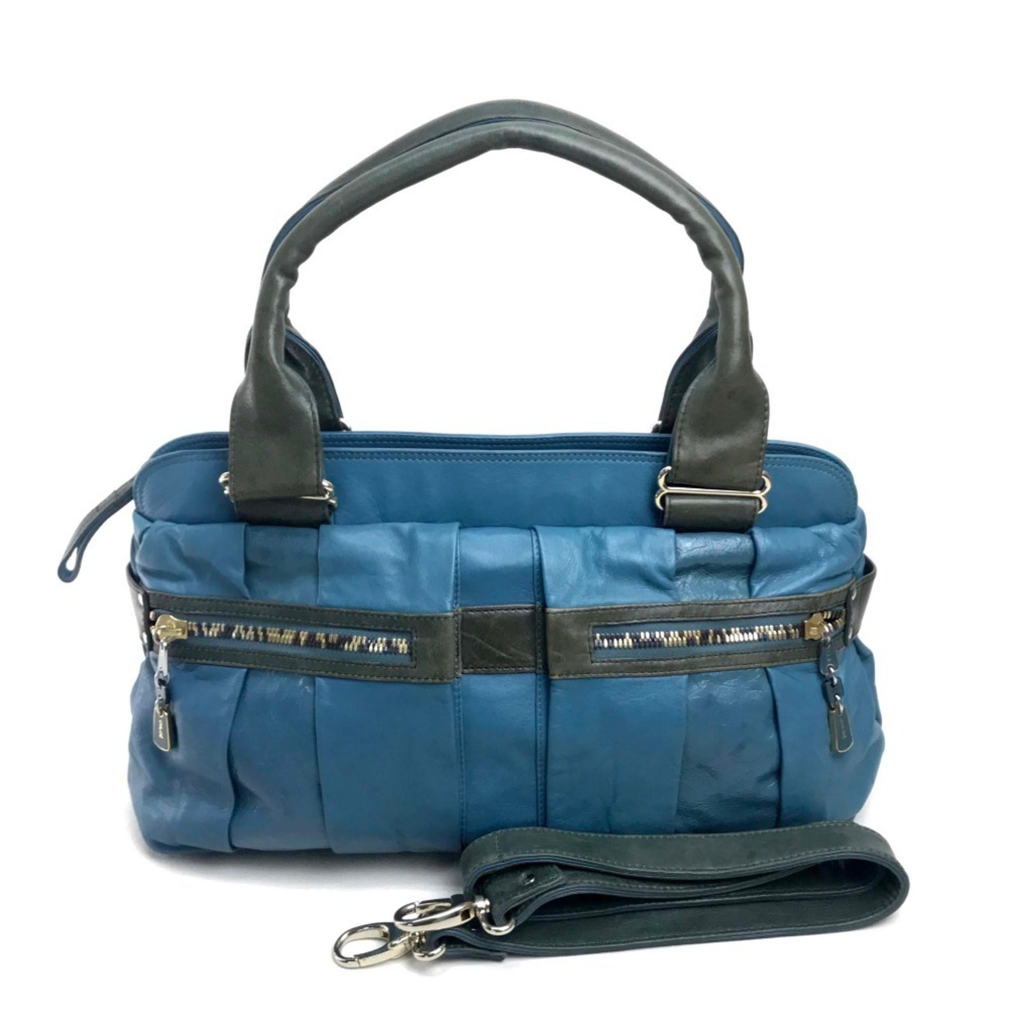 See By Chloé Blue Patent Leather Leather Handbag Shoulder Bag (Pre-Owned)