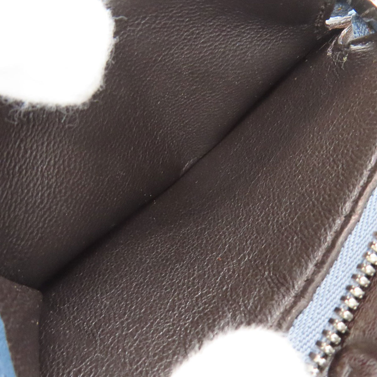 Gucci Blue Dark Brown Leather Wallet (Bi-Fold) (Pre-Owned)