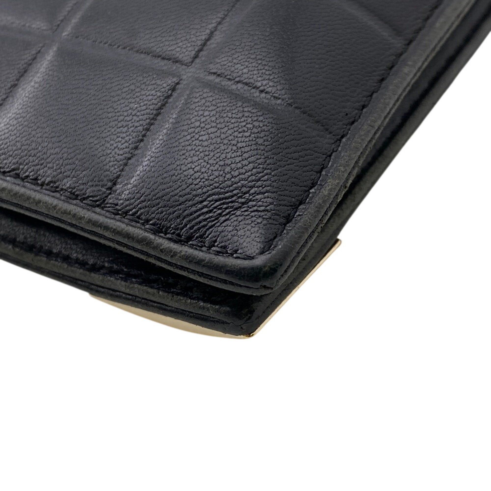 Chanel Black Leather Wallet (Bi-Fold) (Pre-Owned)