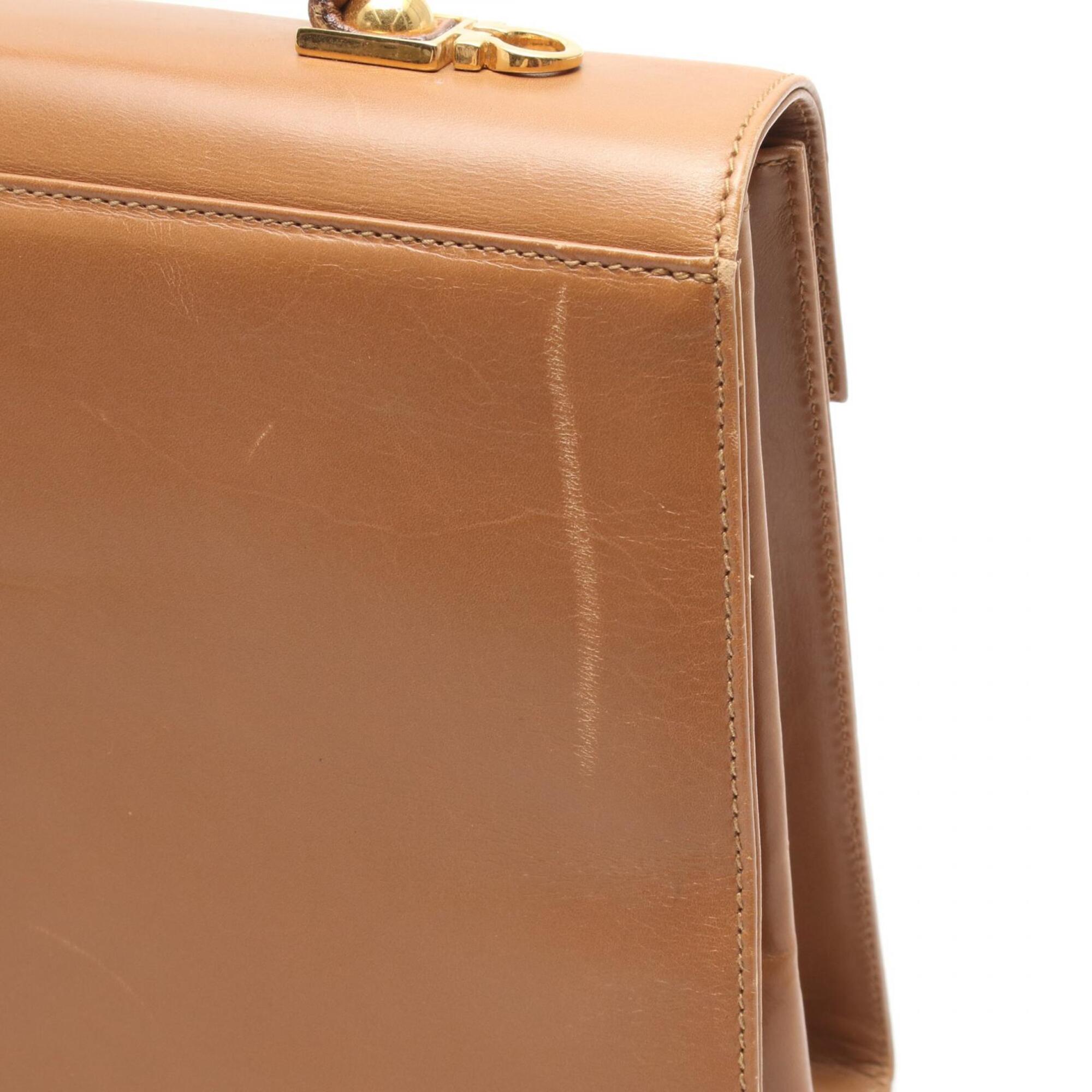 Salvatore Ferragamo Gancini Brown Leather Handbag (Pre-Owned)