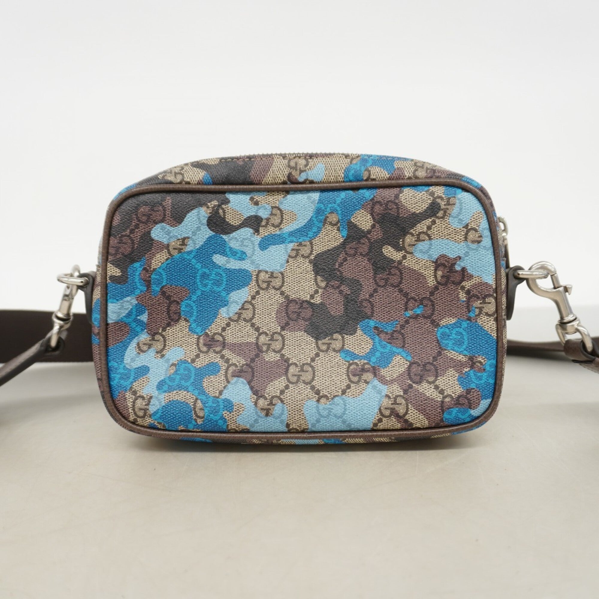 Gucci Blue Brown Pvc Shoulder Bag (Pre-Owned)