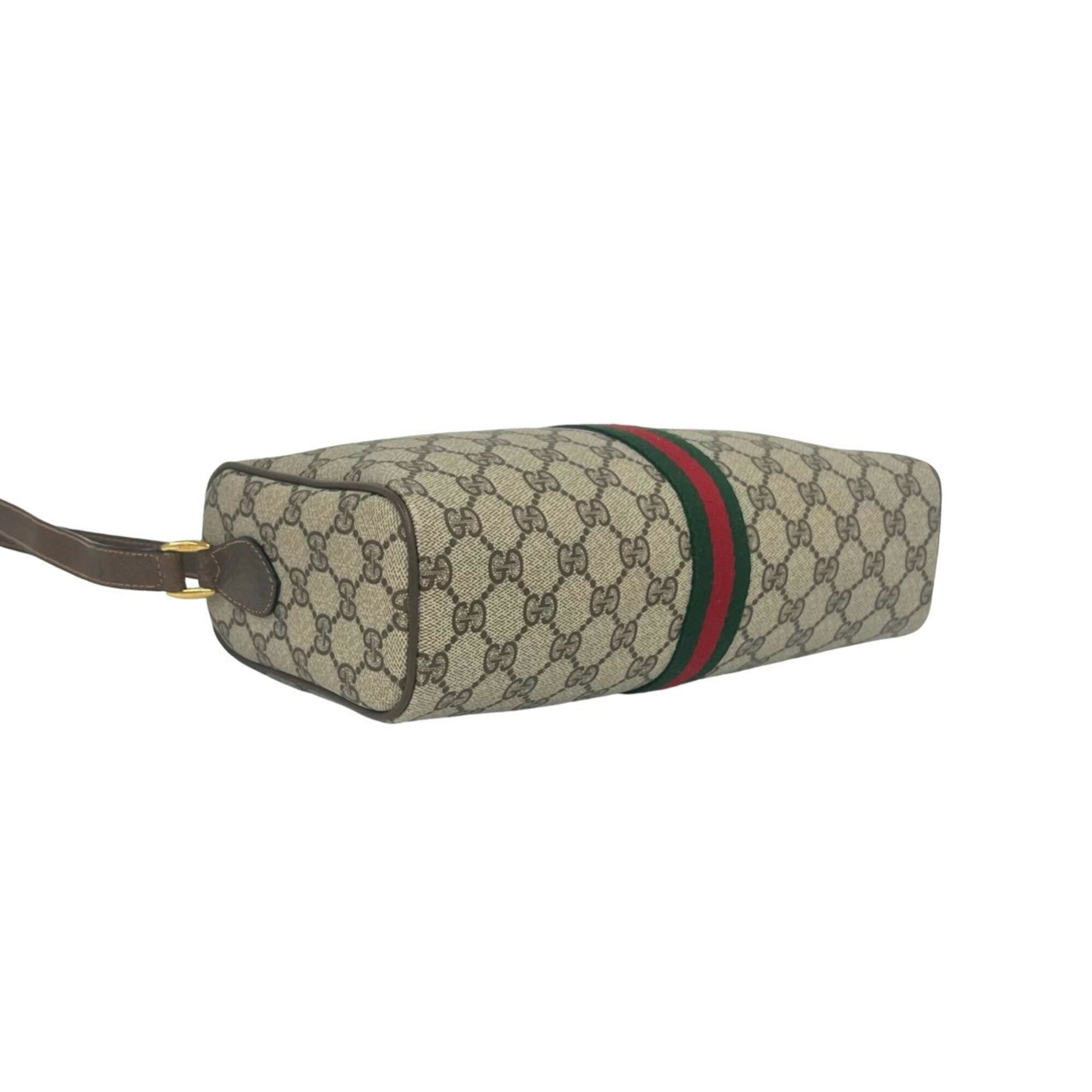 Gucci Brown Green Red Color Leather Pvc Pochette Shoulder Bag (Pre-Owned)