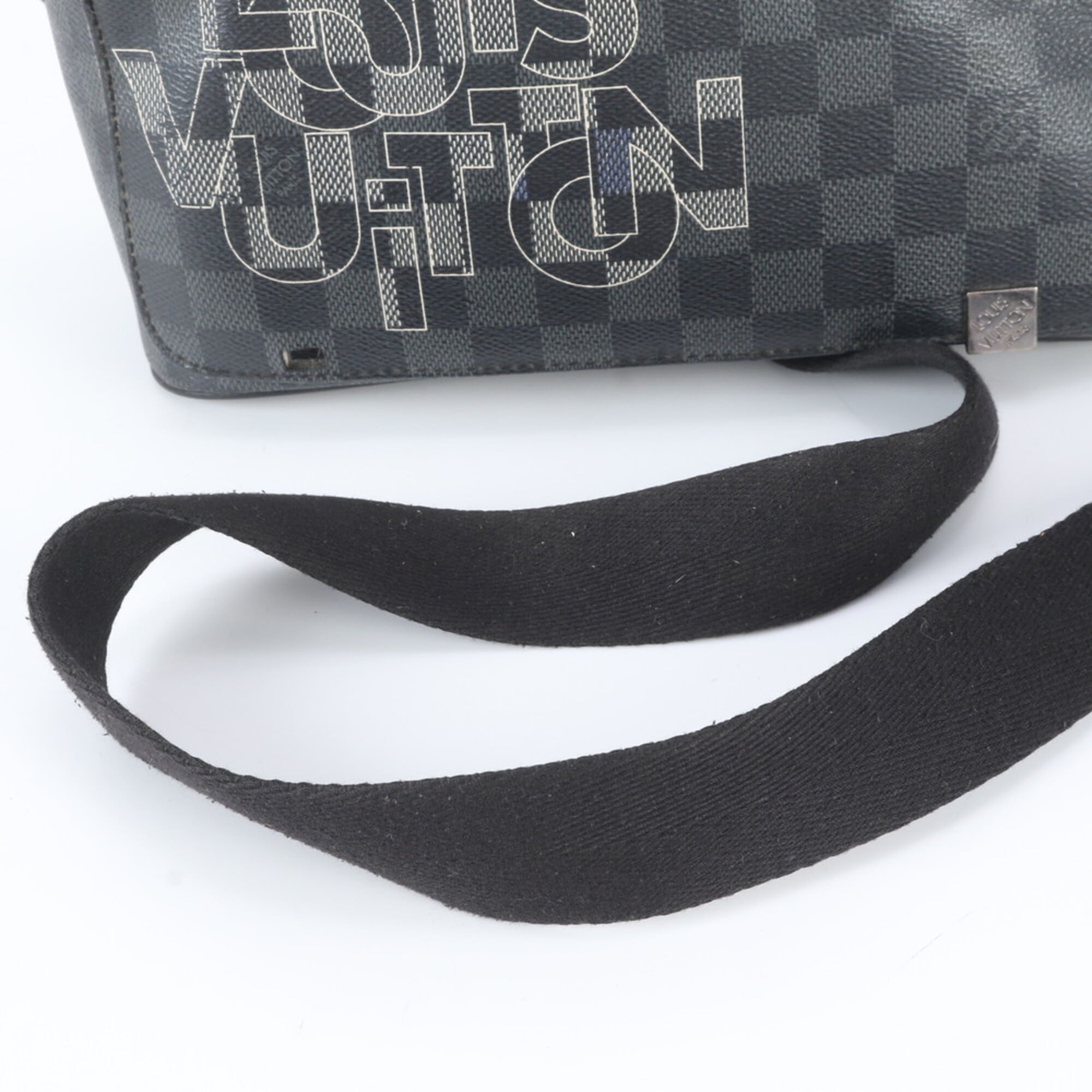 Louis Vuitton Damier Graphite Black Gray Leather Shoulder Bag (Pre-Owned)